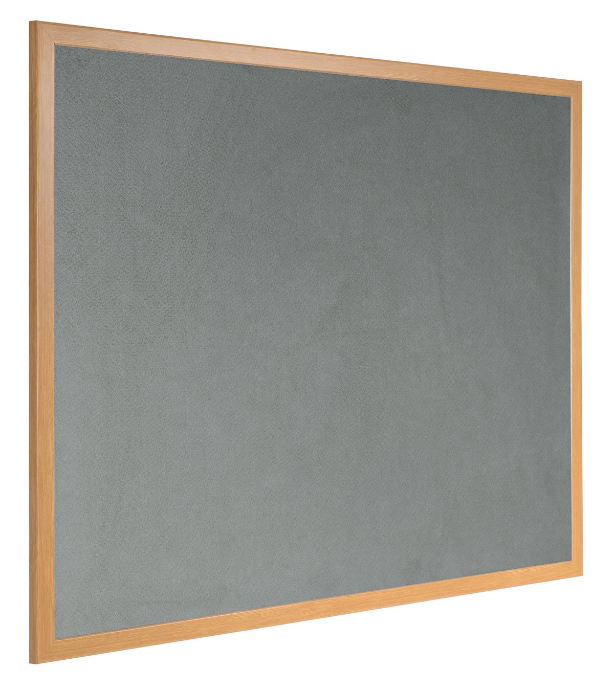 Bi-Office Earth Prime Felt Notice Board, Grey Felt Surface, MDF Frame with Oak Finish, 1800 x 1200 mm