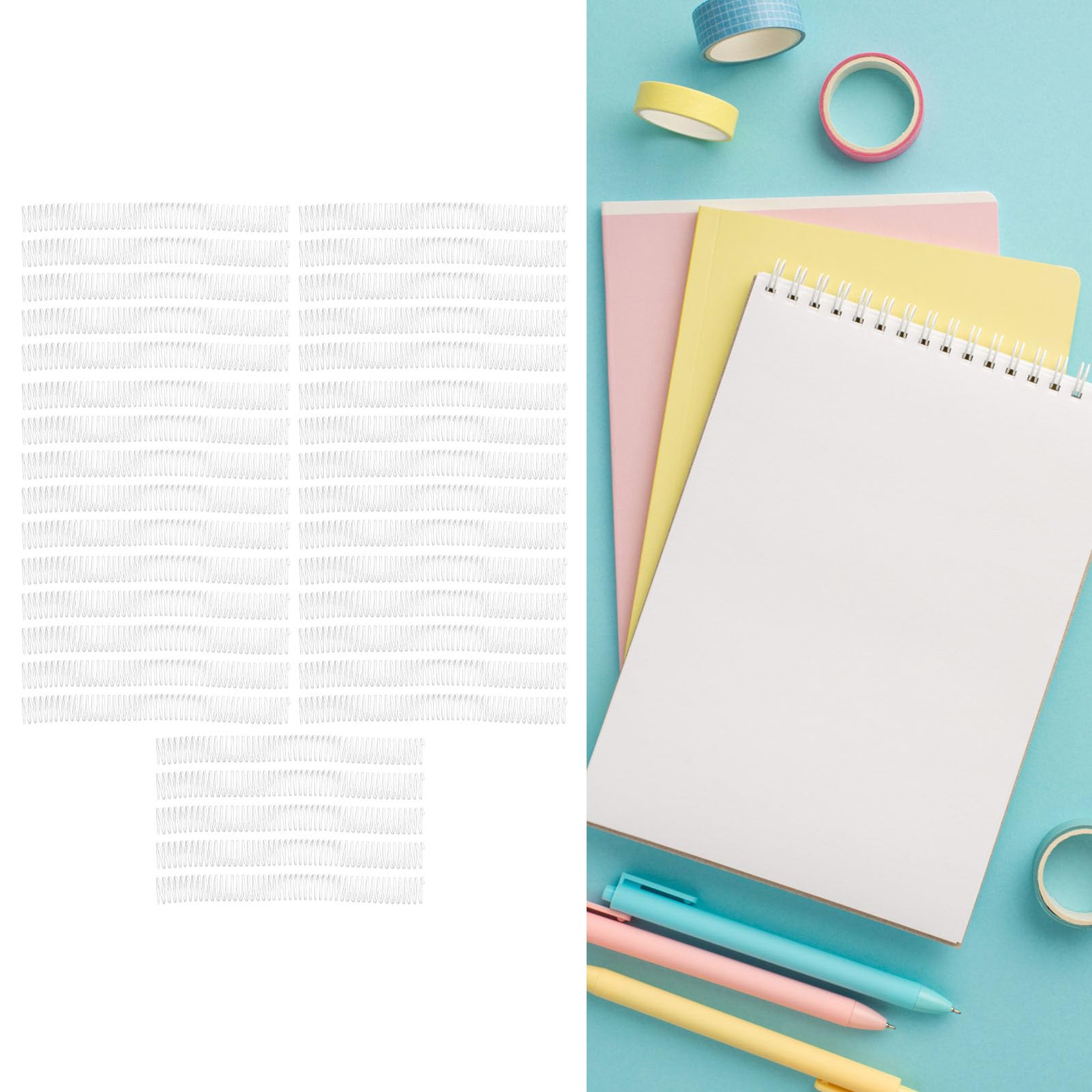 Confezione da 35 bobine di rilegatura carta A4, diametro 25,4 mm, 48 anelli, dorsi in filo di plastica a spirale con passo 4:1, capacità 215 fogli, bianco (Bianca)