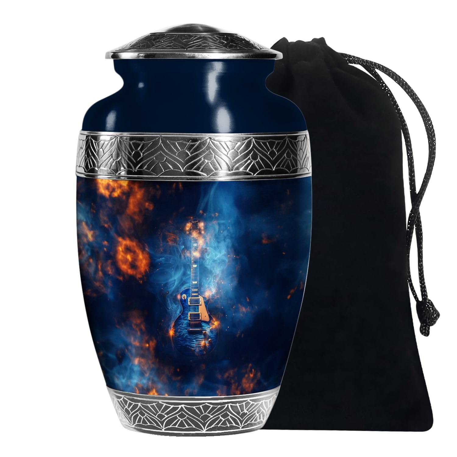 Guitar urns for Human Ashes, Funeral urns for Ashes, urns for Human Ashes, for Ashes Adult Male, urn for Ashes for Women, Cremation urns for Human Ashes, Large Decorative urn (Size -10 Inch)