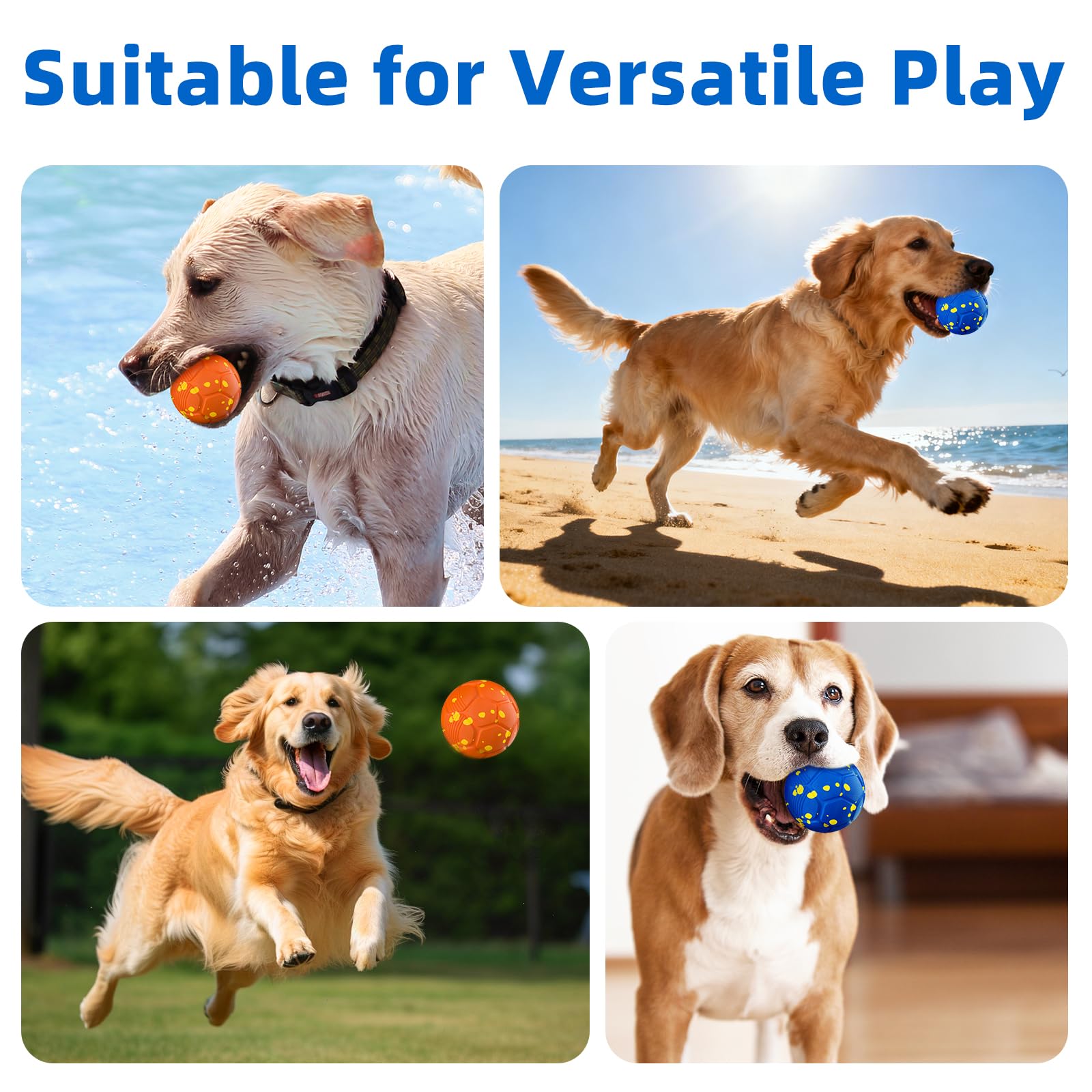 Pelotas para Perros Juguete Interactivo Inteligente Juguete con 3 Modos de Juego para Perros Medianos y Grandes con Función de Rodadura Automática Indestructible Impermeable Recarga