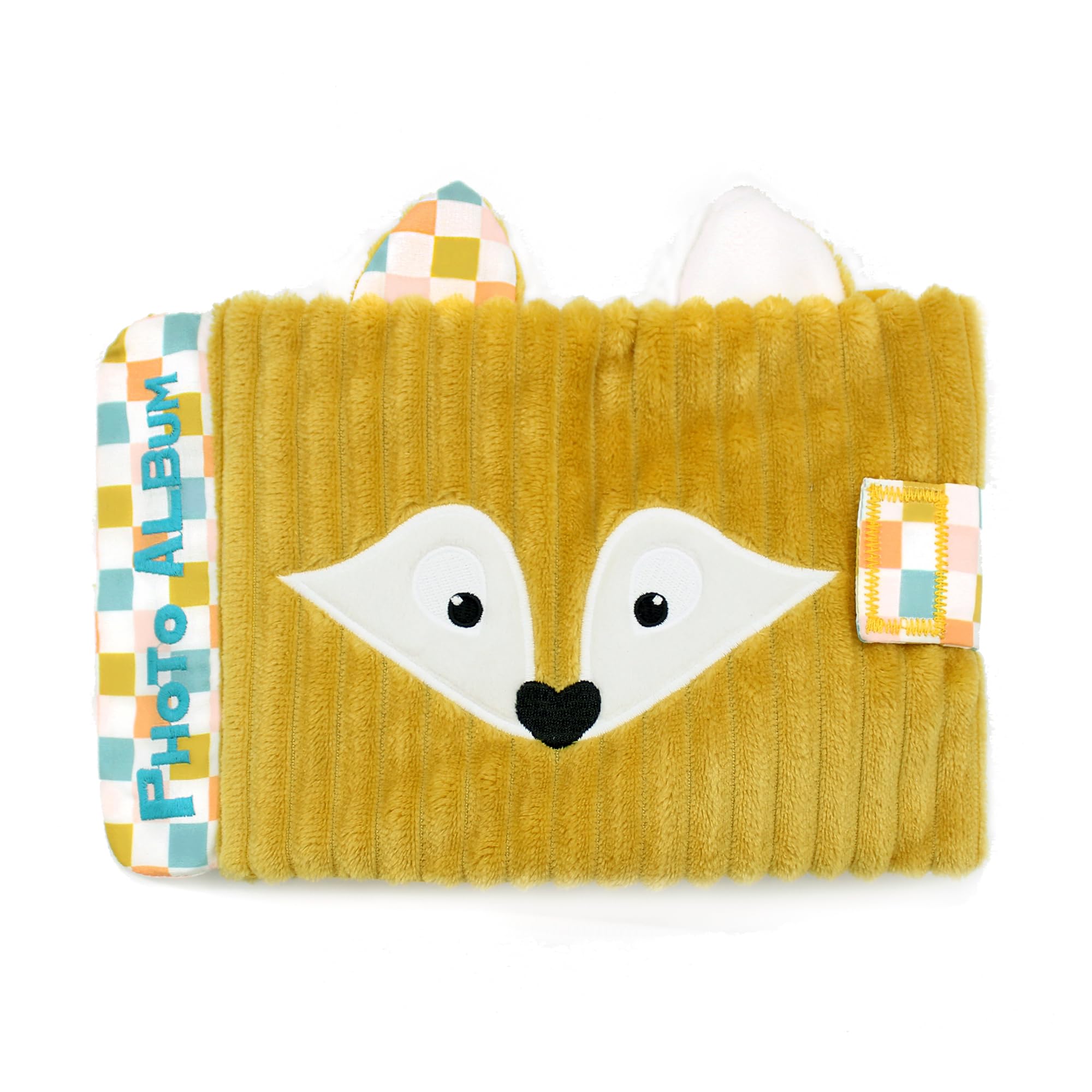 Les Déglingos - Fotoalbum Baby Cyranos der Fuchs – 10 Hüllen 10 x 15 cm – ideal für Krippe – Kindergarten – recycelte Füllung – Senfgelb