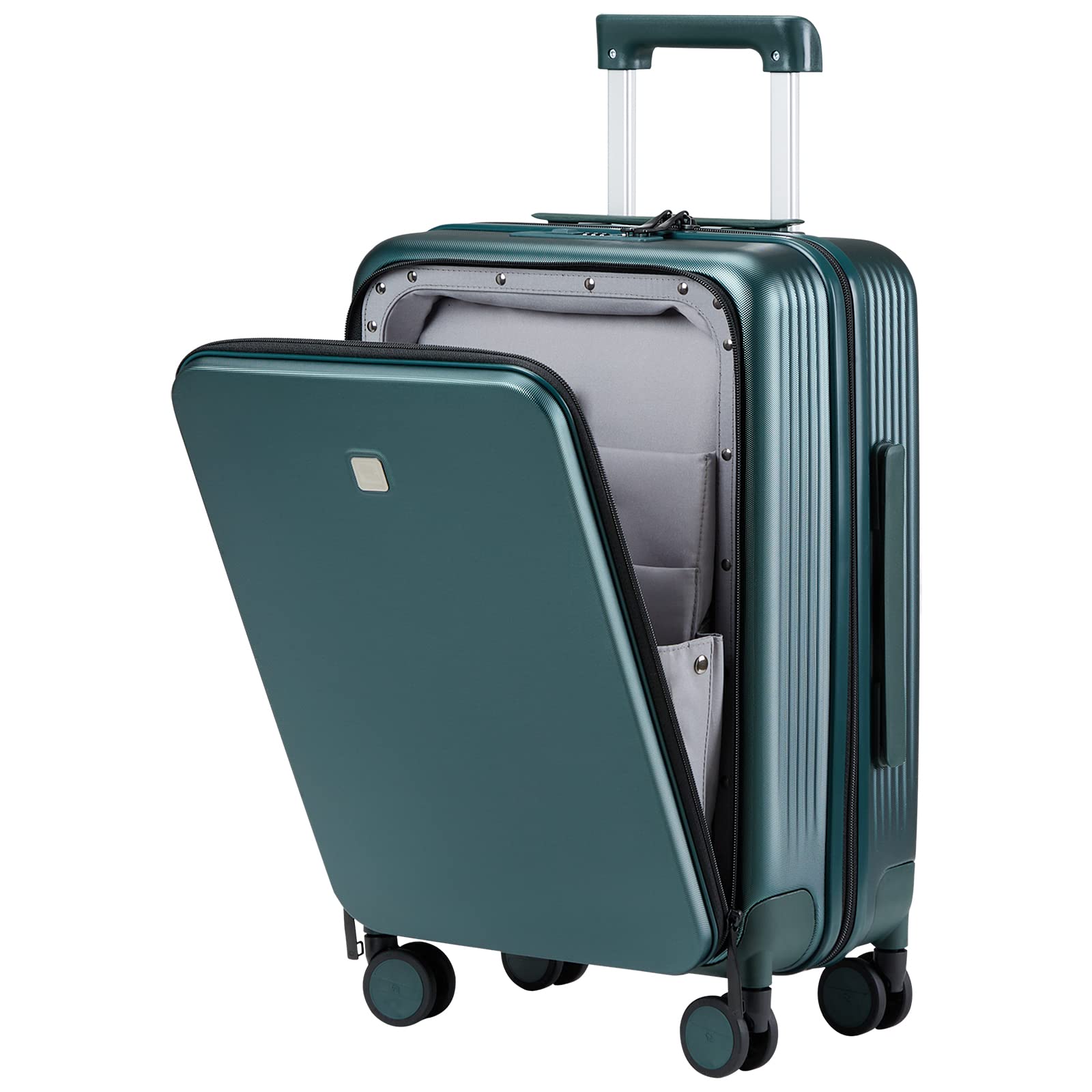 Hanke Grace Suitcases with Wheels Hardshell Carry On Luggage Airline Approved, 20 Inch Travel Suitcase Lightweight Tsa Luggage for Short Business Trips, Blackish Green.