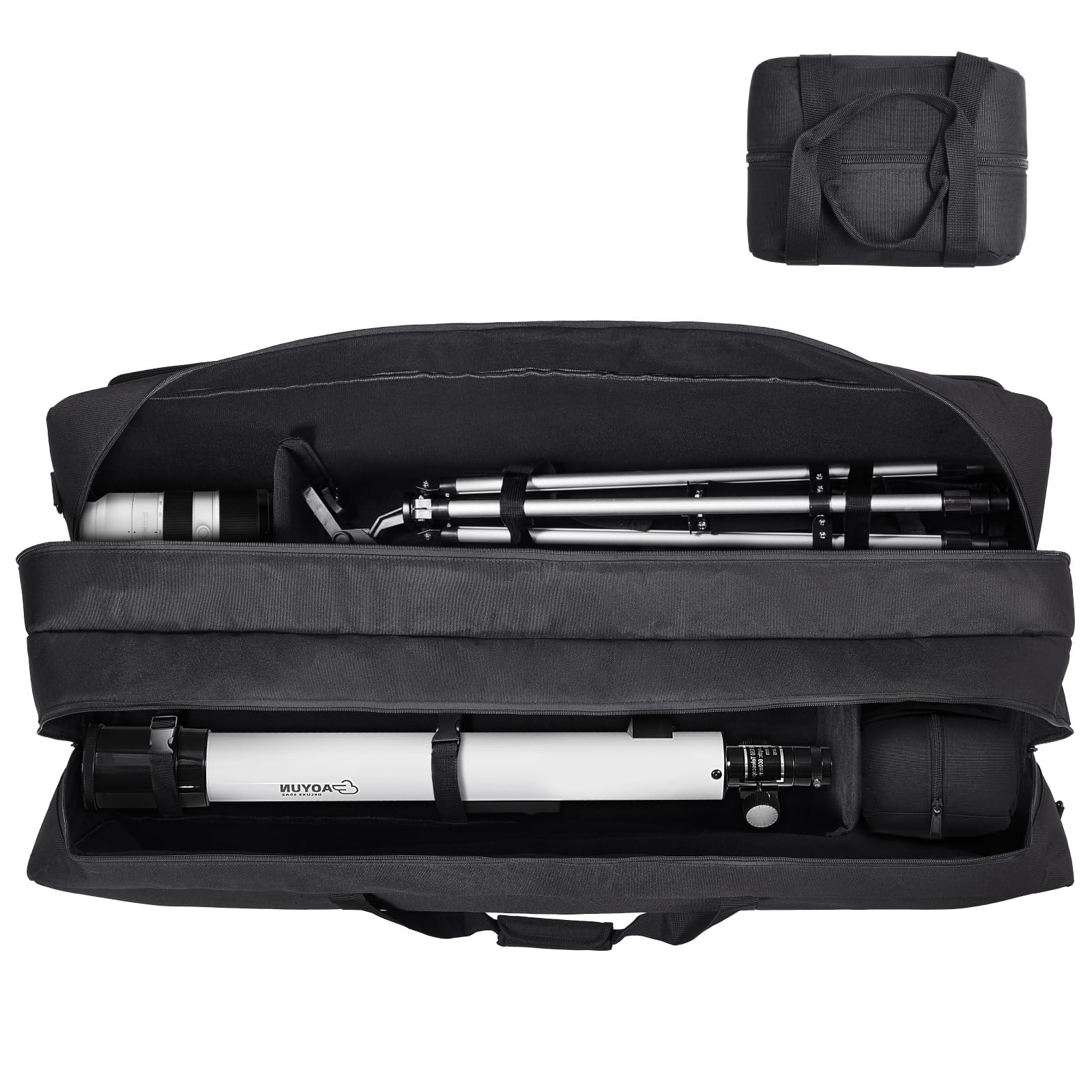 VEVOR Estuche para Telescopio de 104 x 36 x 28 cm, Bolsa para Guardar Telescopios con Hebillas Fijas, Bolsillos Múltiples y Divisor Desmontable, Bolsillo para Contrapeso para Tubo Óptico y Trípode