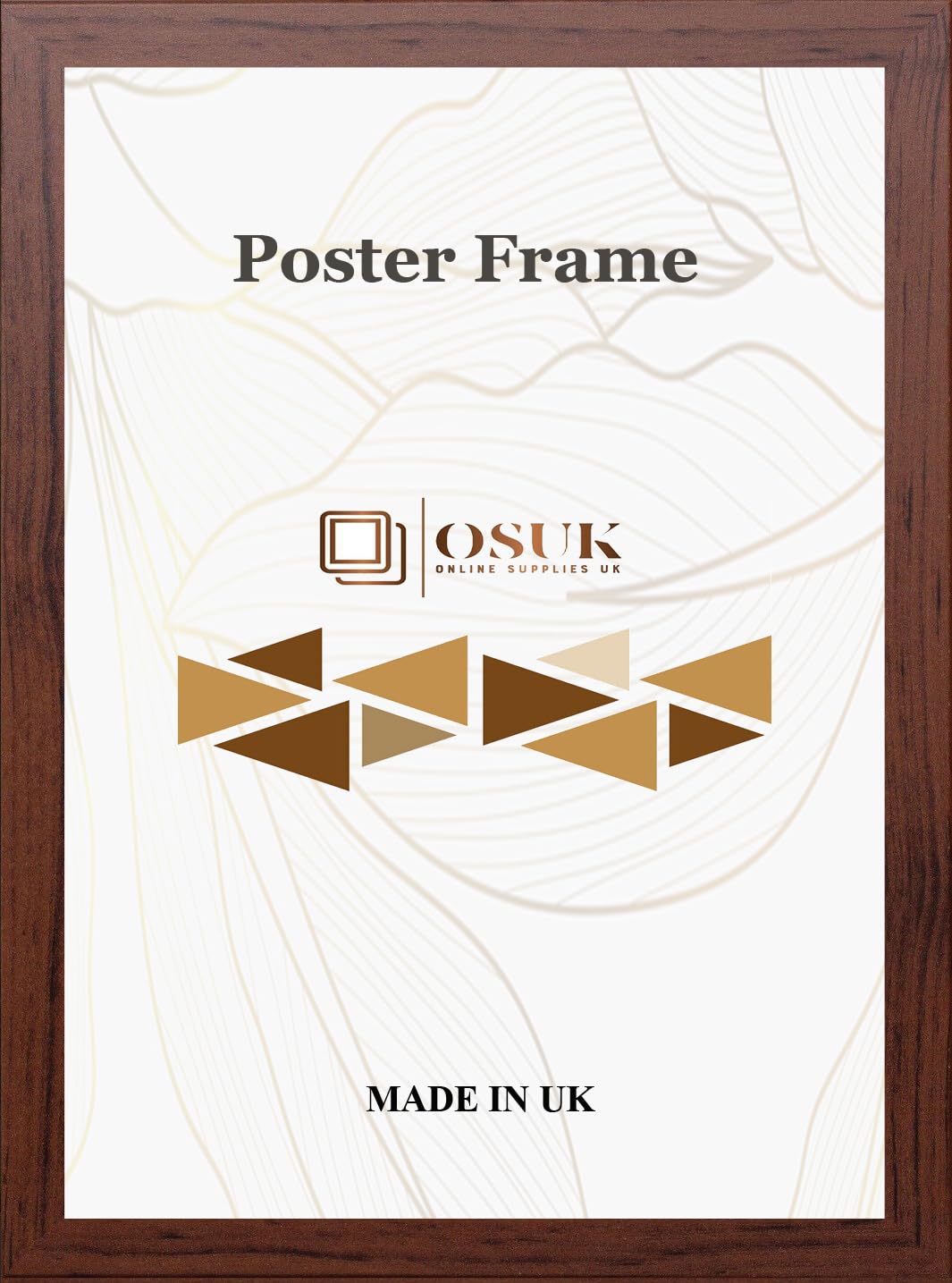 Online2home Dark Oak Osuk 24X16 Inch Size Photo Frame - Plain Flat Style Black 16''X 24'' Picture Frame With Clear Perspex Front Tabletop And Wall Picture Frame With Hanging Hooks (24'' X 16'' (60.96 X 40.64Cm))