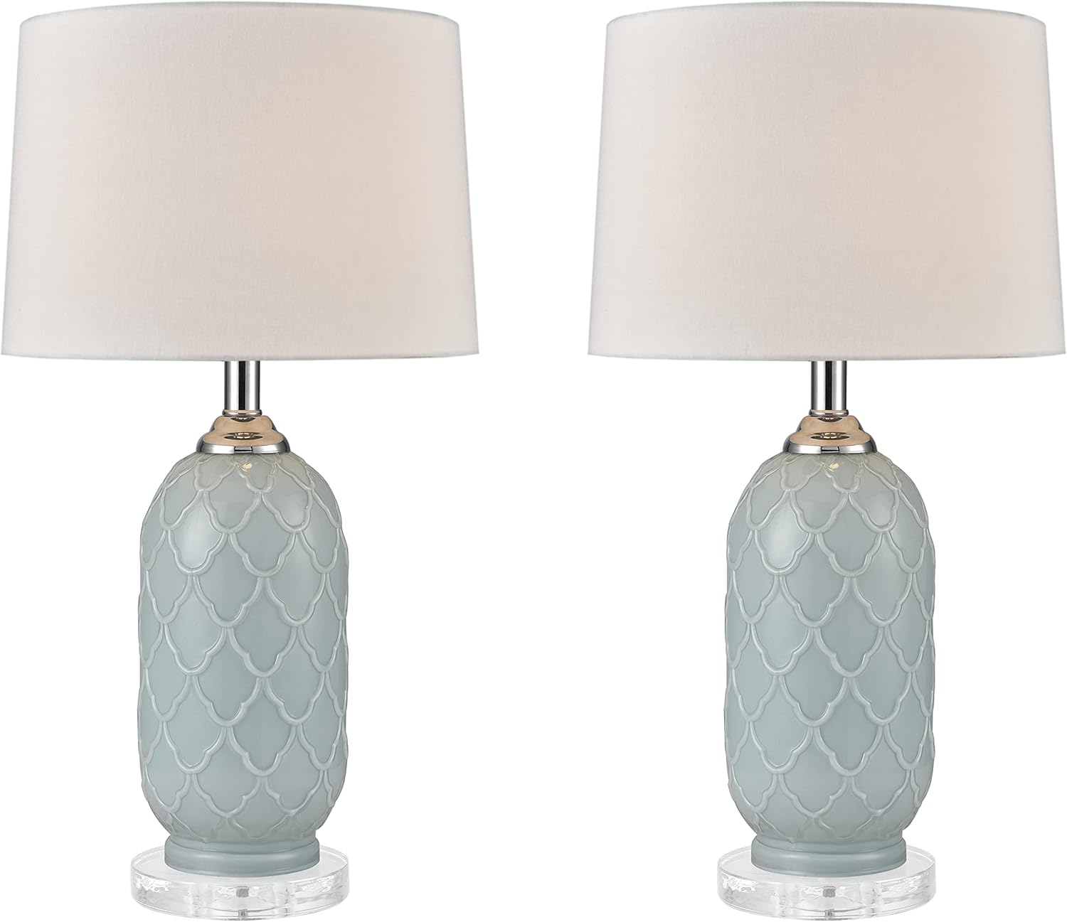Stein World 77099/S2 Table lamp, ons, Pale Blue, Clear Crystal (Pack of 2)