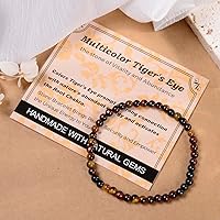 Vista 595 de MASSIVE BEADS Pulsera elástica de yoga hecha a mano con piedra natural, cristal curativo, energía, regalos para adultos unisex de 0.157 in, 0.236