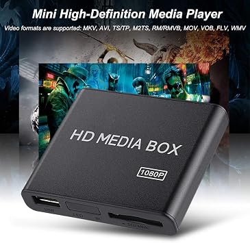 110-240V HDMI Media Player Mini 1080P Digital Player Box Support USB MP3 MMC SD MKV with Remote Control(US Plug)