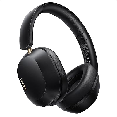 UGREEN HiTune Max5c Bluetooth Kopfhörer Over Ear mit Hybrid Active Noise Cancelling, Hi-Res Audio, LDAC, 75h Akku, Bluetooth 5.4, Spatial Audio, EQ in App, Duale Verbindung (Schwarz) | Adaptive aktive Geräuschunterdrückung
