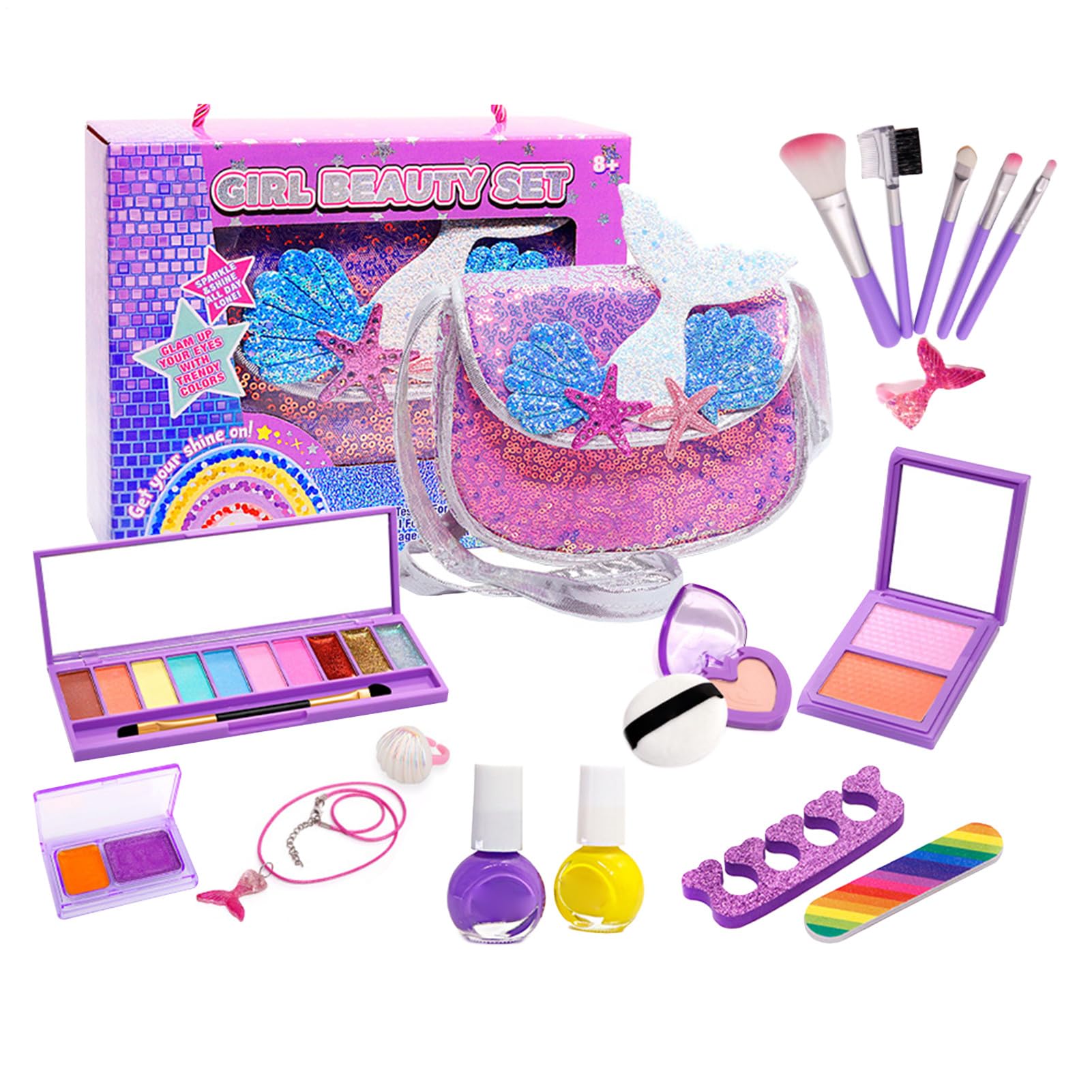Set Di Trucco Per Bambine, Interattivo Lavabile, Trucco Per Bambine Con Rossetto E Decorazione Unghie, Per Nipote Sorelle Compagne Di Classe Bambini Prescolari Compleanno Natale Capodanno