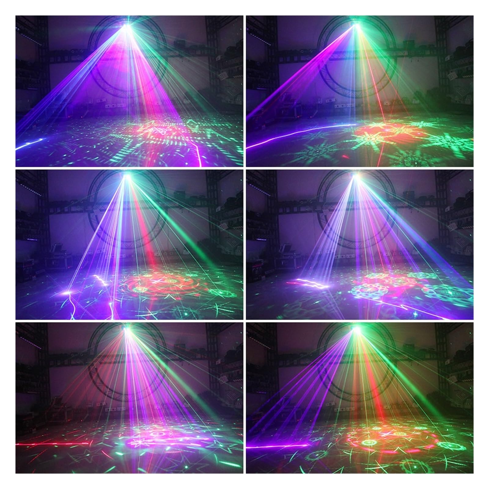 Bühnenlichter 500 MW RGB-Laserstrahllinienscanner RG-Muster 2-in-1-Projektor DJ Disco Urlaub Party Hochzeit Bar DMX Bühnenbeleuchtungseffekt(Without Remote)
