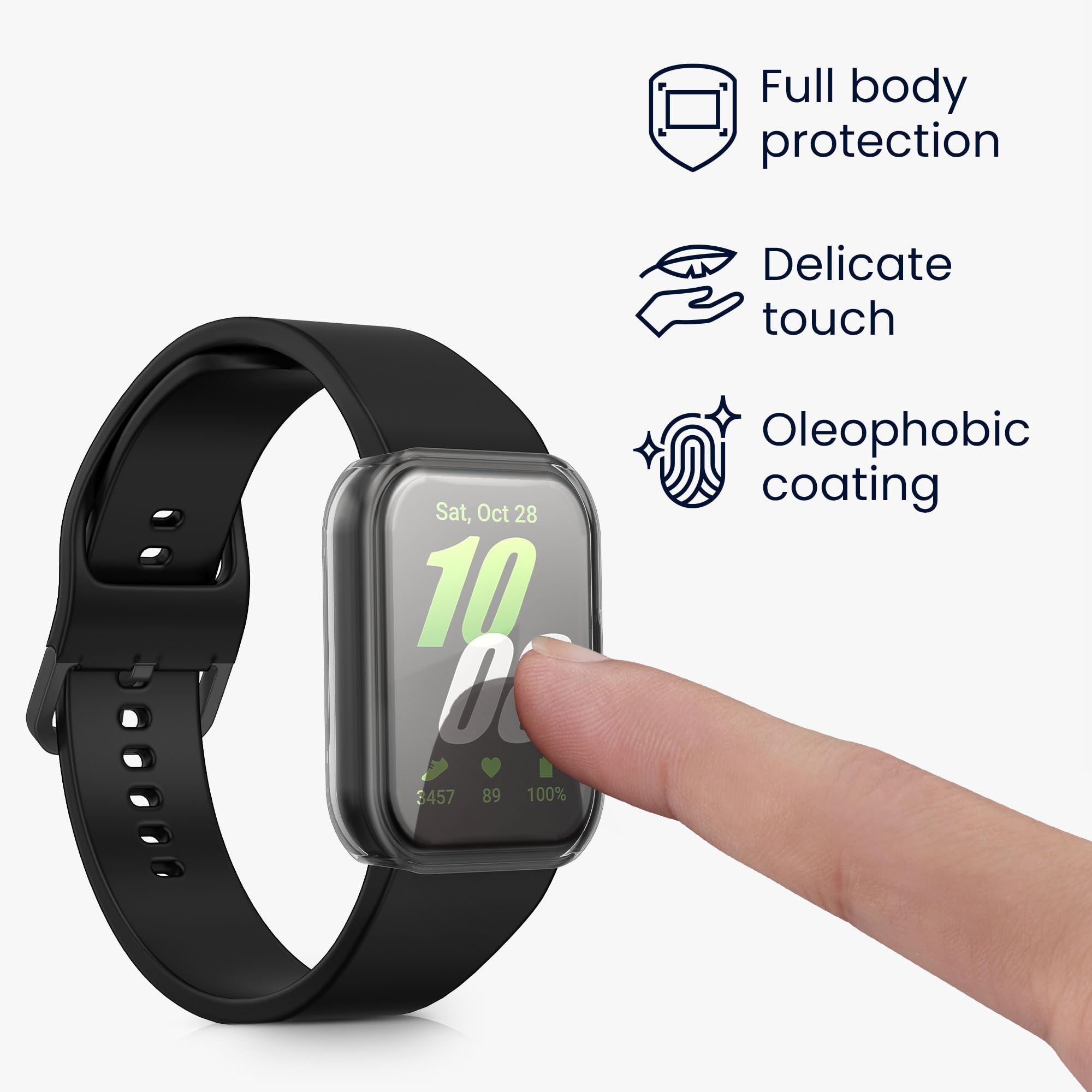 kwmobile Etui kompatybilne z Samsung Galaxy Fit 3 Case - 2X Silikonowe etui na ekran do Fitness Tracker - Przezroczysto-złote
