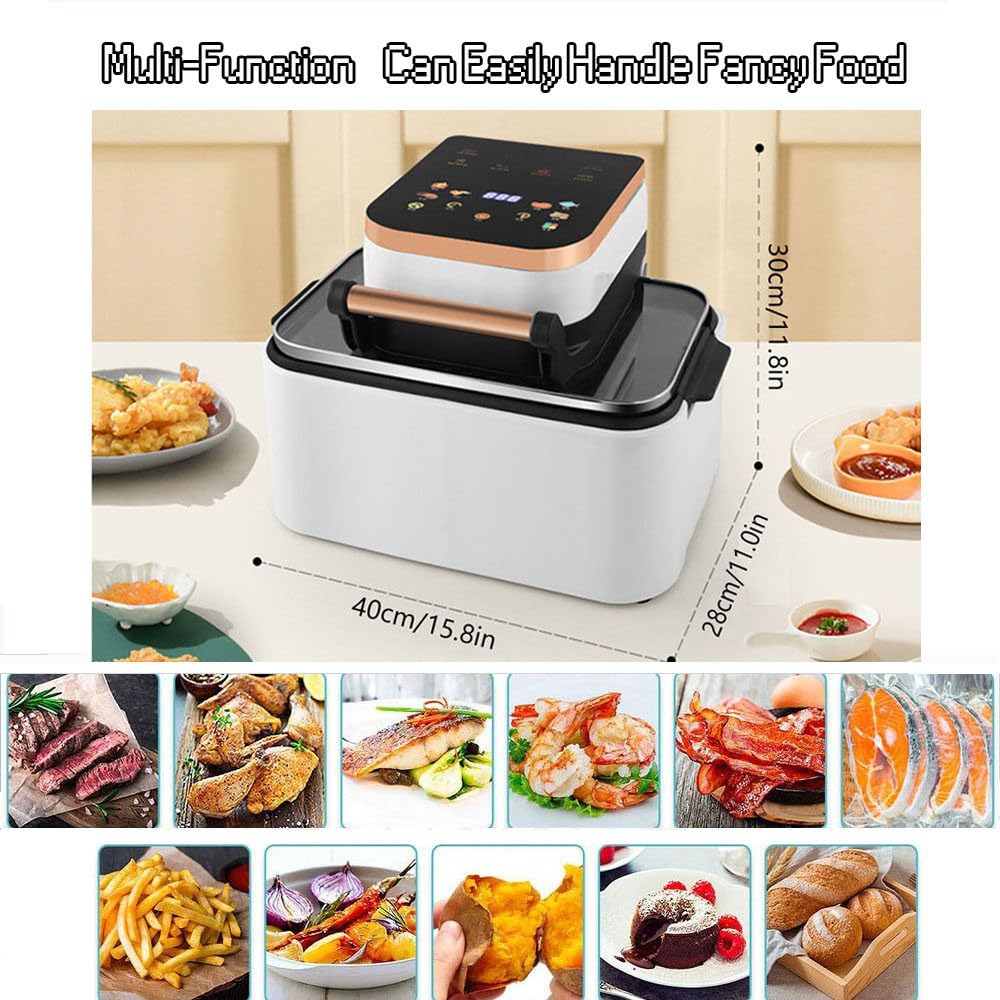 Frytkownica Powietrzna, 12l Visual Air Fryer, 1700w Smart Oven Z Cyfrowym Ekranem Dotykowym, Frytkownica BeztłUszczowa, Regulowany Czas I Temperatura,White