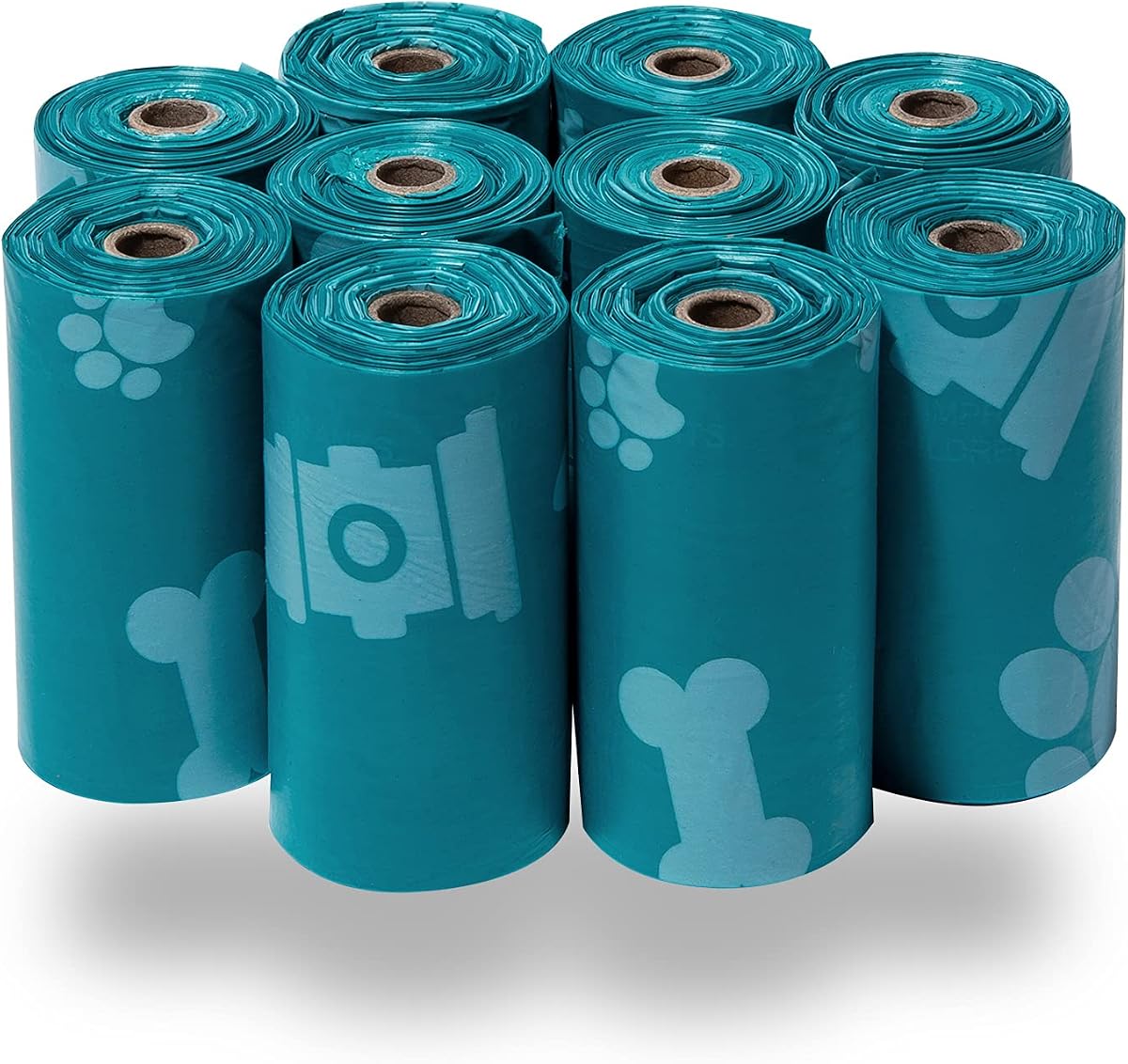 Best Pet Supplies Poop Bags for Dogs - Turquoise, 150 Count | Scented, Leak-proof, Easy-Tear perforations, 15 Thick Bags per roll, Outdoor Walking & Travel, Fits Standard Holders