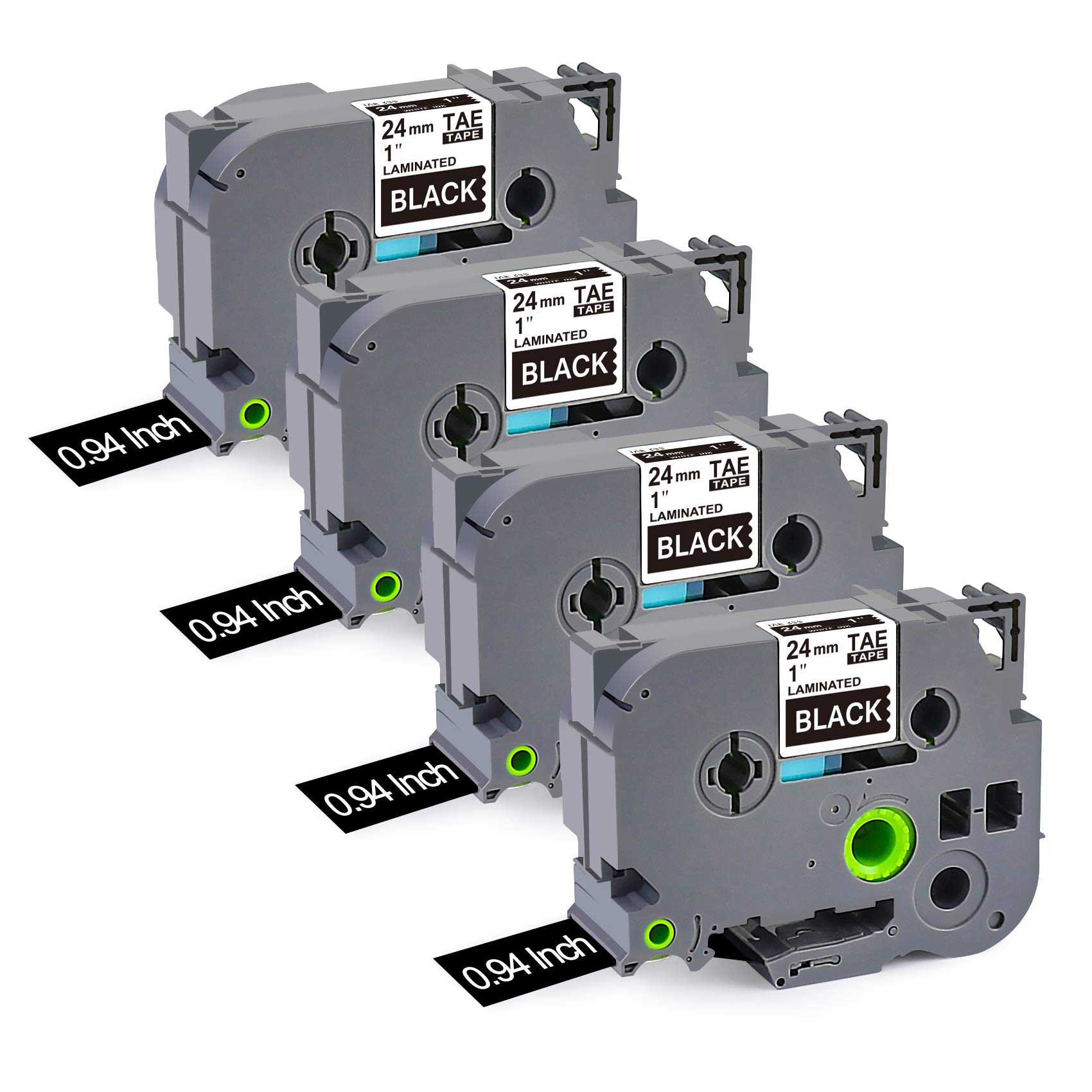 Lonitul 24mm Label Tape TZe-355 Compatible with Brother P Touch 1 Inch TZ Tape 24mm 0.94 Laminated White on Black for P Touch PT-D610BT PT-D600 PT-P710BT PT-P910BT Label Makers