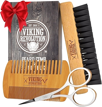 Viking Revolution Beard Comb & Brush Set for Men