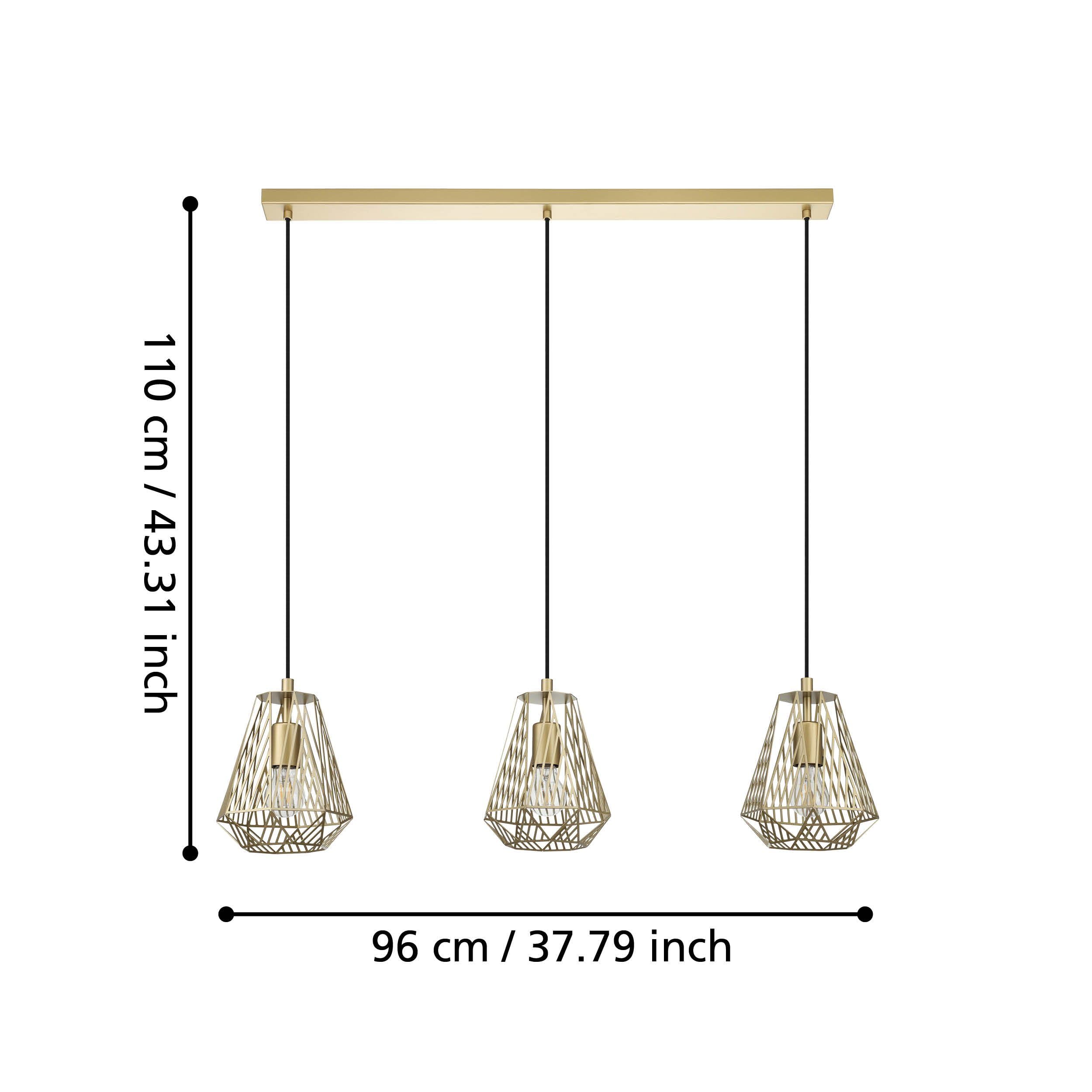 Eglo Suspension Luminaire Narices - Lustre Minimaliste Laiton Brossé Doré Et Noir, Parfait Pour Salon Et Salle à Manger