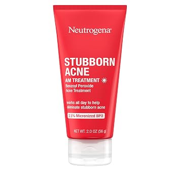 Neutrogena Stubborn Acne AM Face Treatment with Benzoyl Peroxide, 2.0 oz & Stubborn Marks PM Treatment with Retinol SA, 1 fl. oz