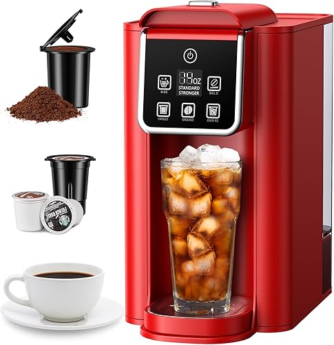 Miniatura 8 de SHARDOR Cafetera de porción individual, máquina de café caliente y helado para cápsulas K Cup y café molido, tamaños de infusión de 6 a 14 oz,