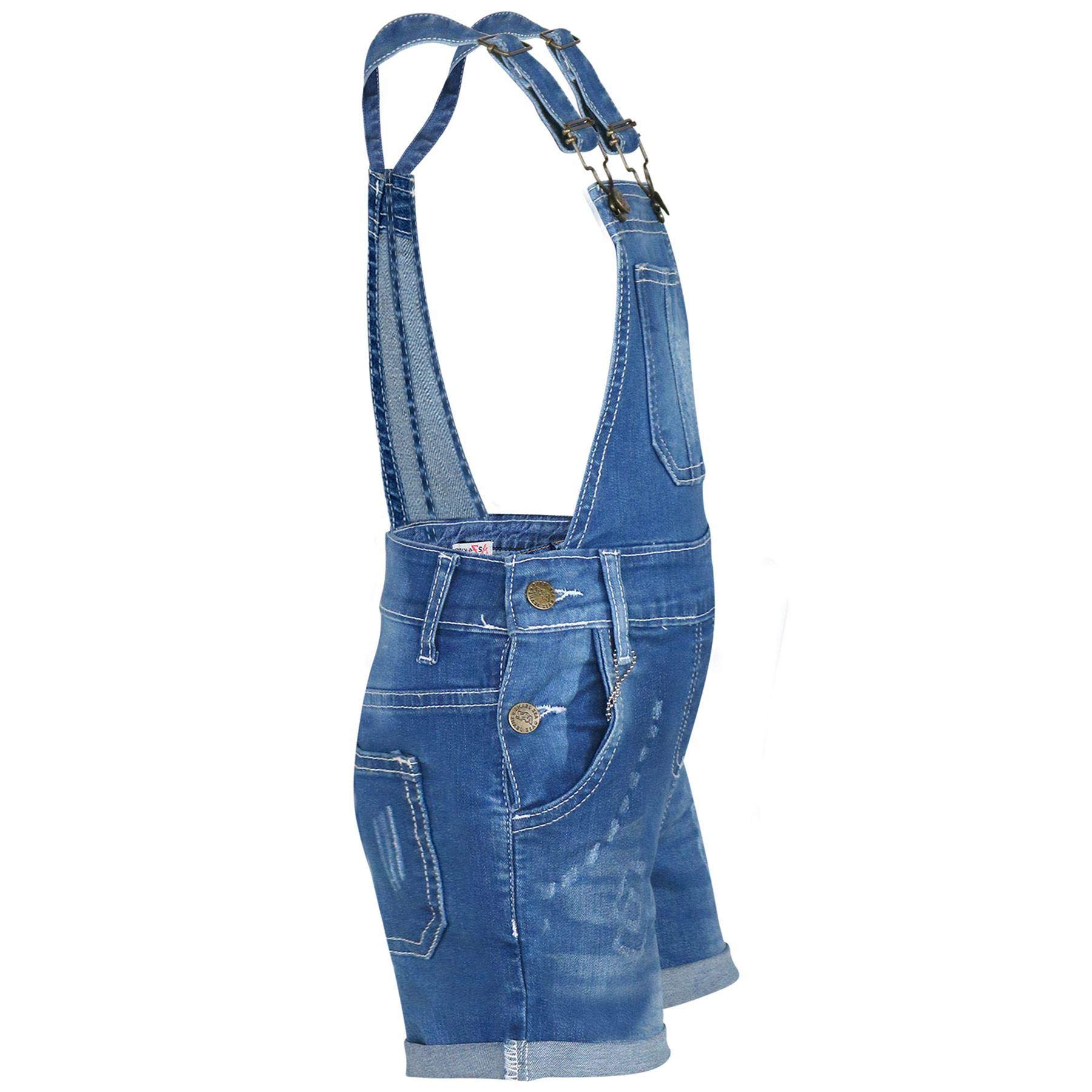 A2Z 4 Kids Bambini Ragazze Salopette Pantaloncini Designer Denim Strappato Allungare Jeans Overall Tutto In Uno tuta Playsuit Età 5 6 7 8 9 10 11 12 13 Anni