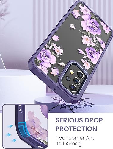 Miniatura 7 de Dretal Funda para Samsung A23 4G5G, Galaxy A23, protector de pantalla de vidrio templado, grado militar, parte trasera dura y borde suave, funda