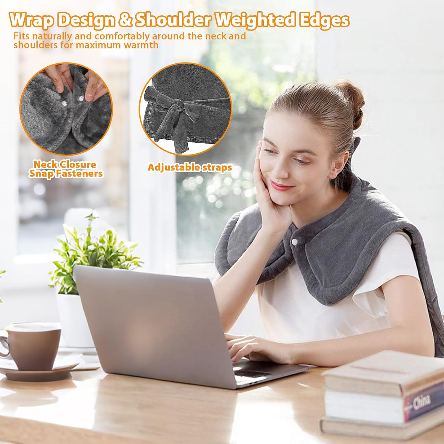 Heating Pad for Neck and Shoulders and Back, Heating Pad for Back Pain Relief, 9 Heat Settings Neck Heating Pad, Auto Shut-Off, 23'' × 37'' Shoulder Heating Pad Birthday Valentines Day for Women Men - Image 7