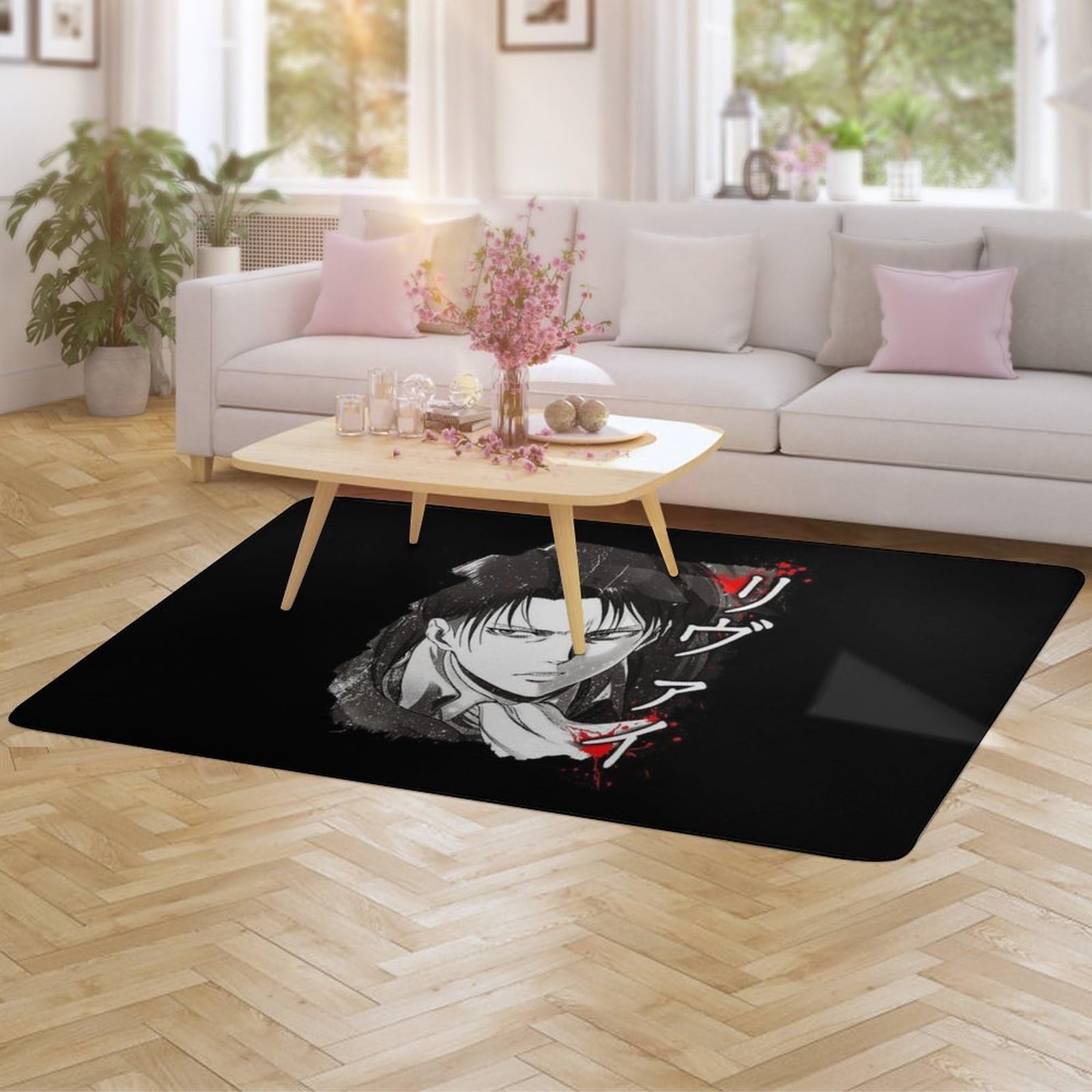 Amazon | 進撃の巨人 リヴァイ 兵長 カーペット おしゃれ ラグマット