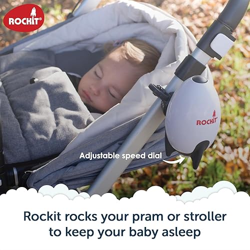 Miniatura 2 de Rockit Mecedora para bebé recargable por USB - Mecedora portátil con manos libres para dormir que calma suavemente el cochecito o el buggy -