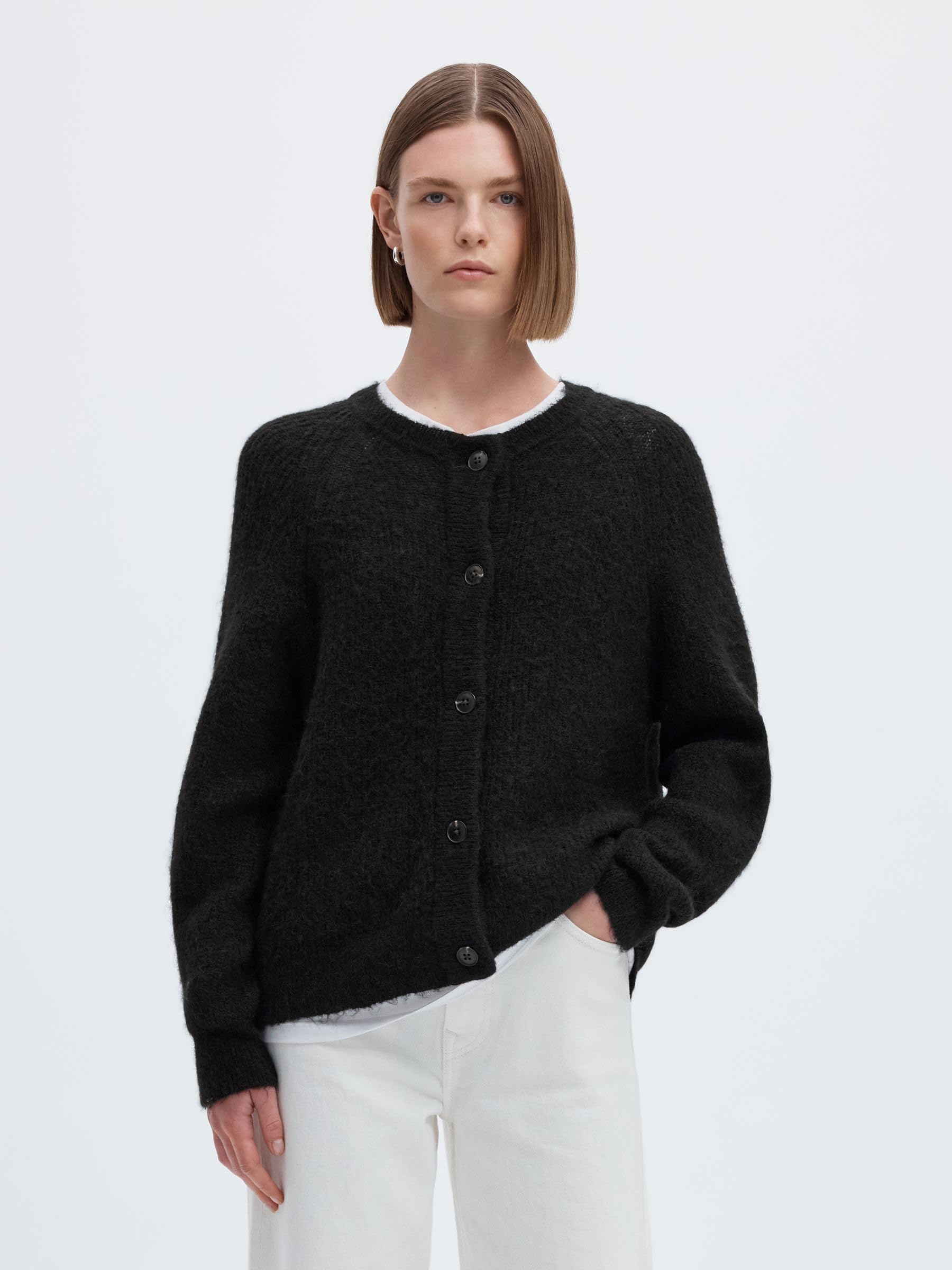 SELECTED FEMME Damski sweter Slflulu Ls Knit Short Cardigan Noos, czarny, L