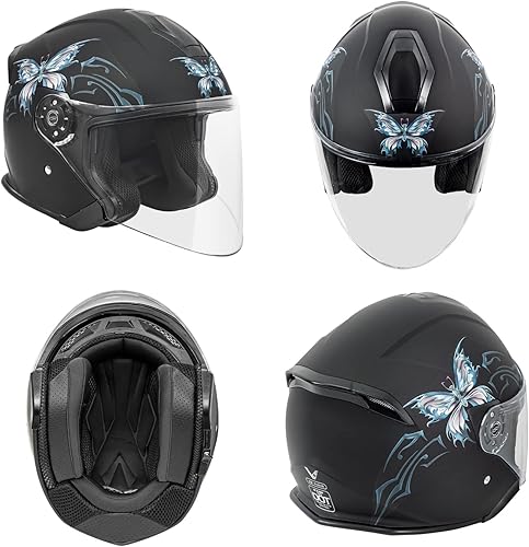 Miniatura 3 de VCAN V88 - Casco de motocicleta de cara abierta de 34, aprobado por ECE y DOT