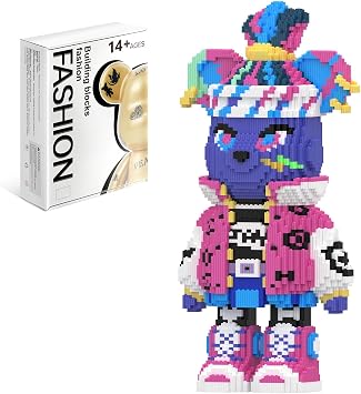 Bear Building Blocks 7200PCS | 800% Bear Display Model | Micro 3D Animal Building Blocks | Fluorescence Design for Adults & Kids | Idea for Home & Office Decor |3D Instruction