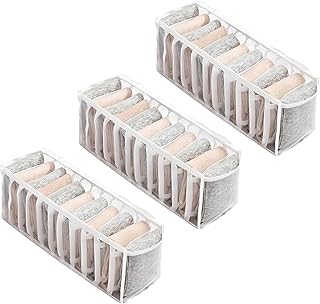 YINKE 衣類収納ケース 下着靴下 小物収納 11仕切り 3個セット メッシュ式 折り畳み 引き出し仕切り 下着収納ケース