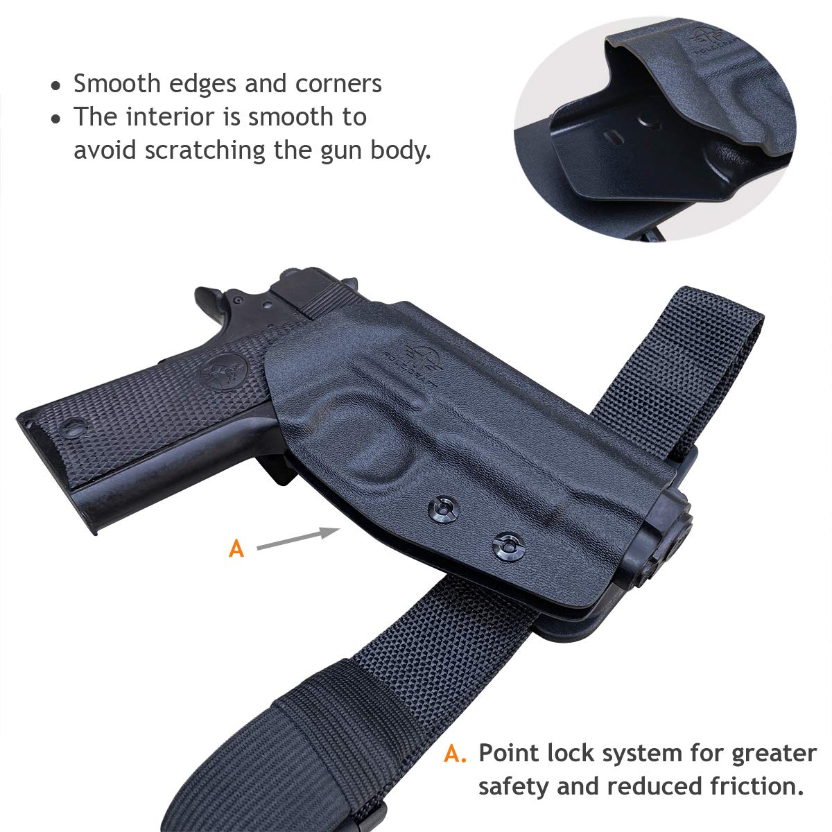 EmersonGear Fondina Tattica Rigida Per Caricatore .45 – MOLLE E Clip Da Cintura Per 1911