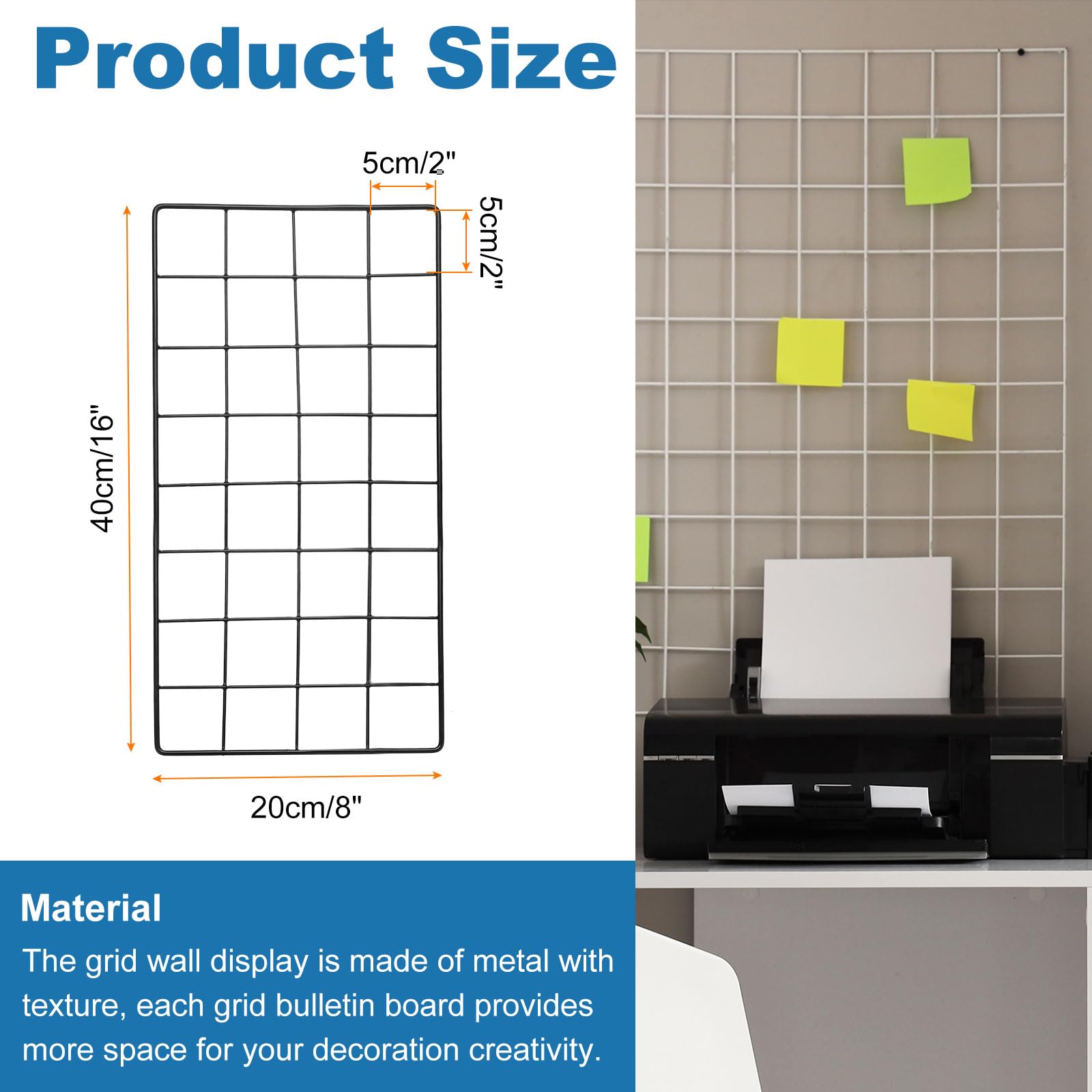 uxcell 2Pcs Wire Wall Grid Panel, 16