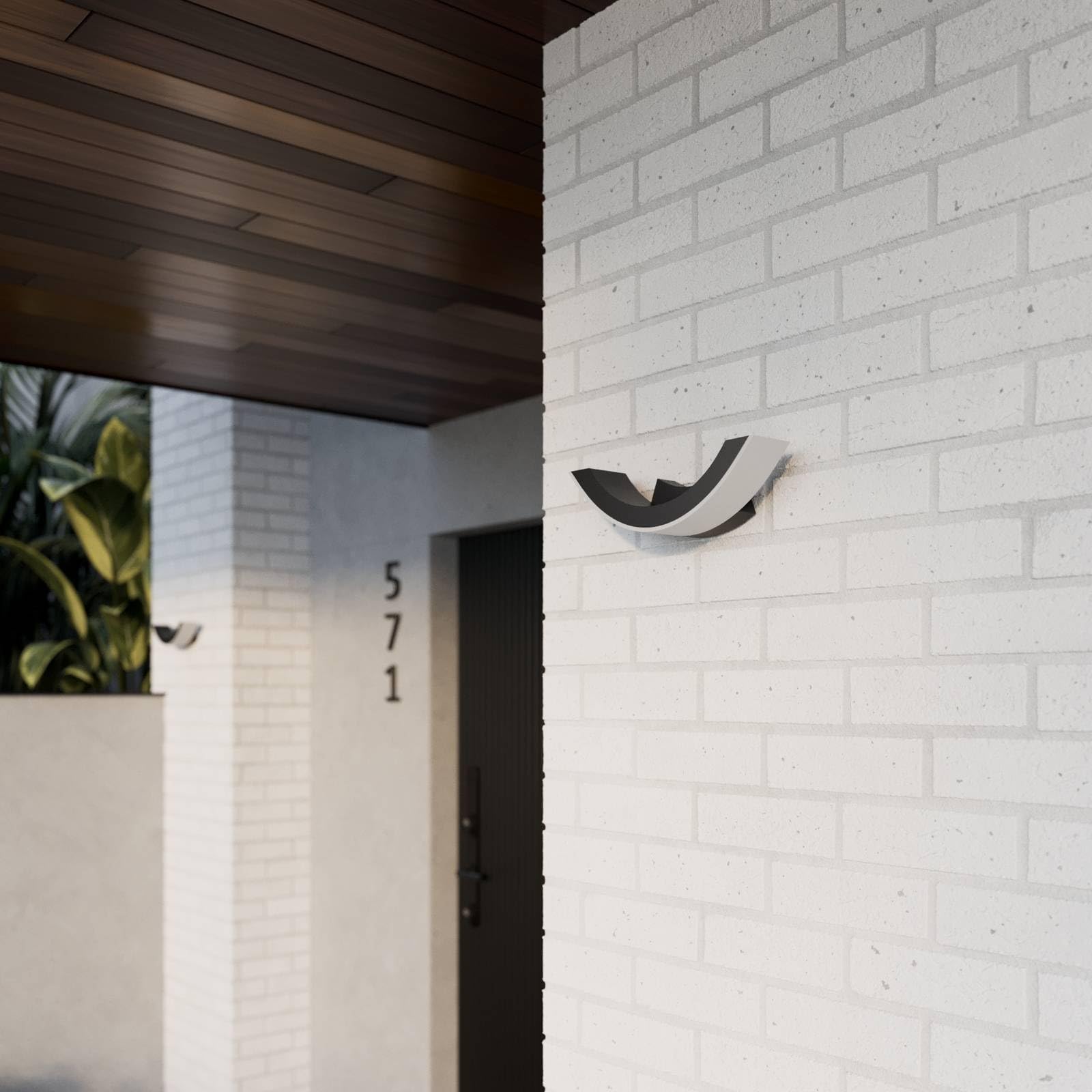 Lucande Olinum applique da esterni, grigio scuro, applique da esterni applique, lampada LED da esterni, applique outdoor per facciata/parete, terrazzo | Leroy Merlin