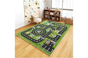 Analog Trailblazing Road Map Adventure Rug for Kids