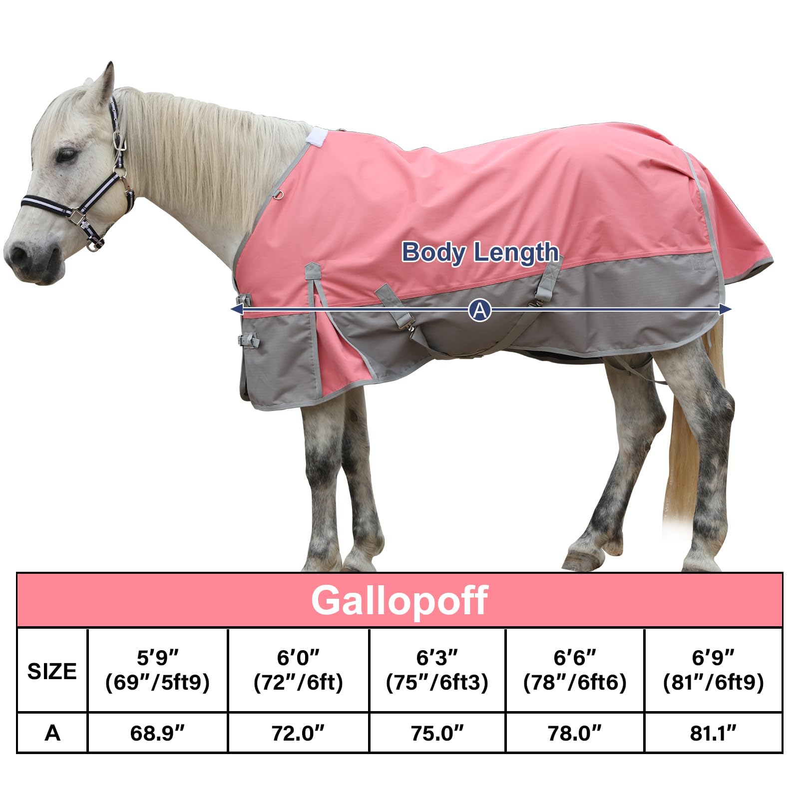 1200D Ripstop Chemise de pluie légère sans remplissage, imperméable et respirante, col standard, rose gris, 1,8 m
