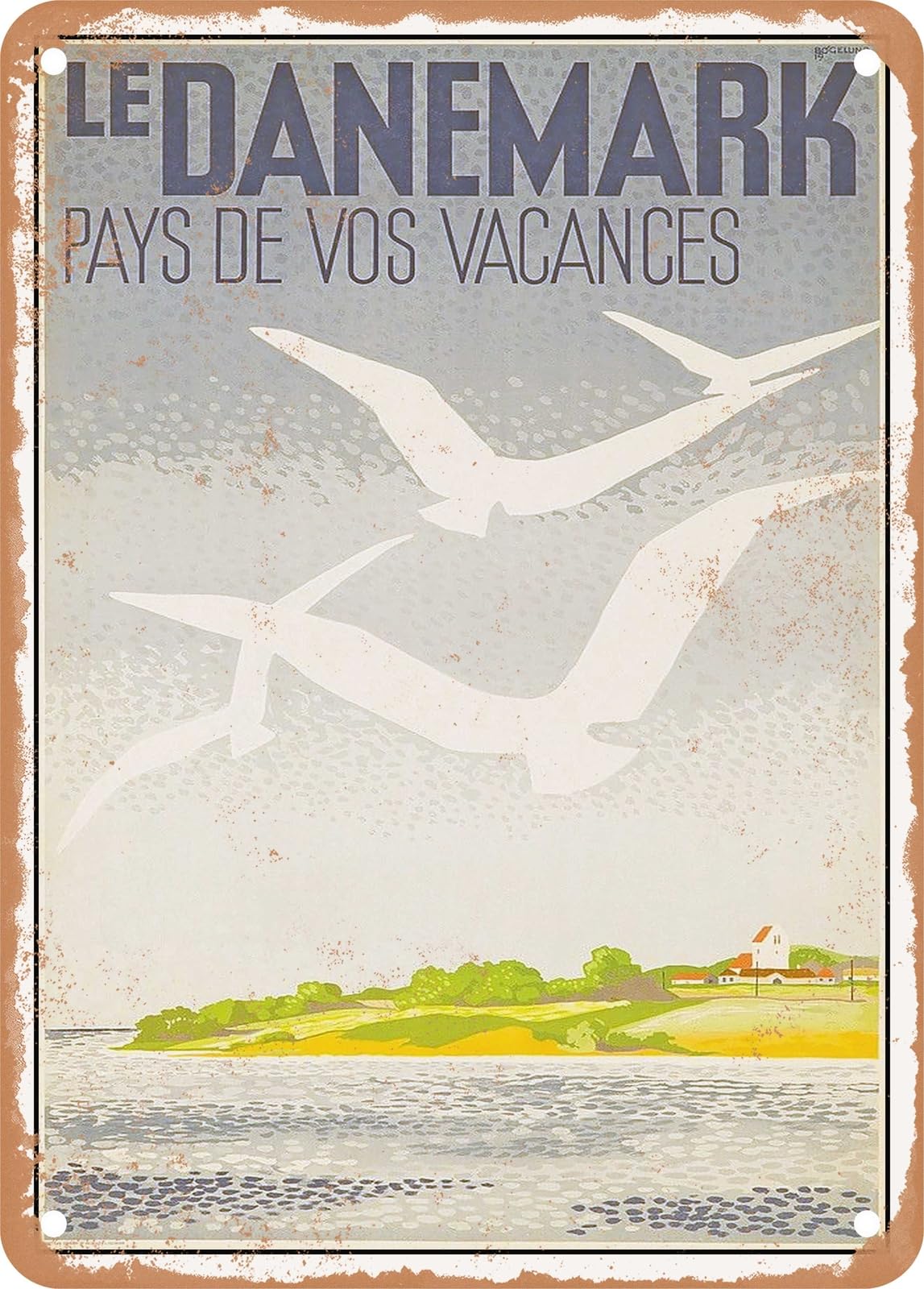 Miaomansenstore Metal Sign - 1937 Denmark, Country Of Your Holidays Vintage Ad Home Decor