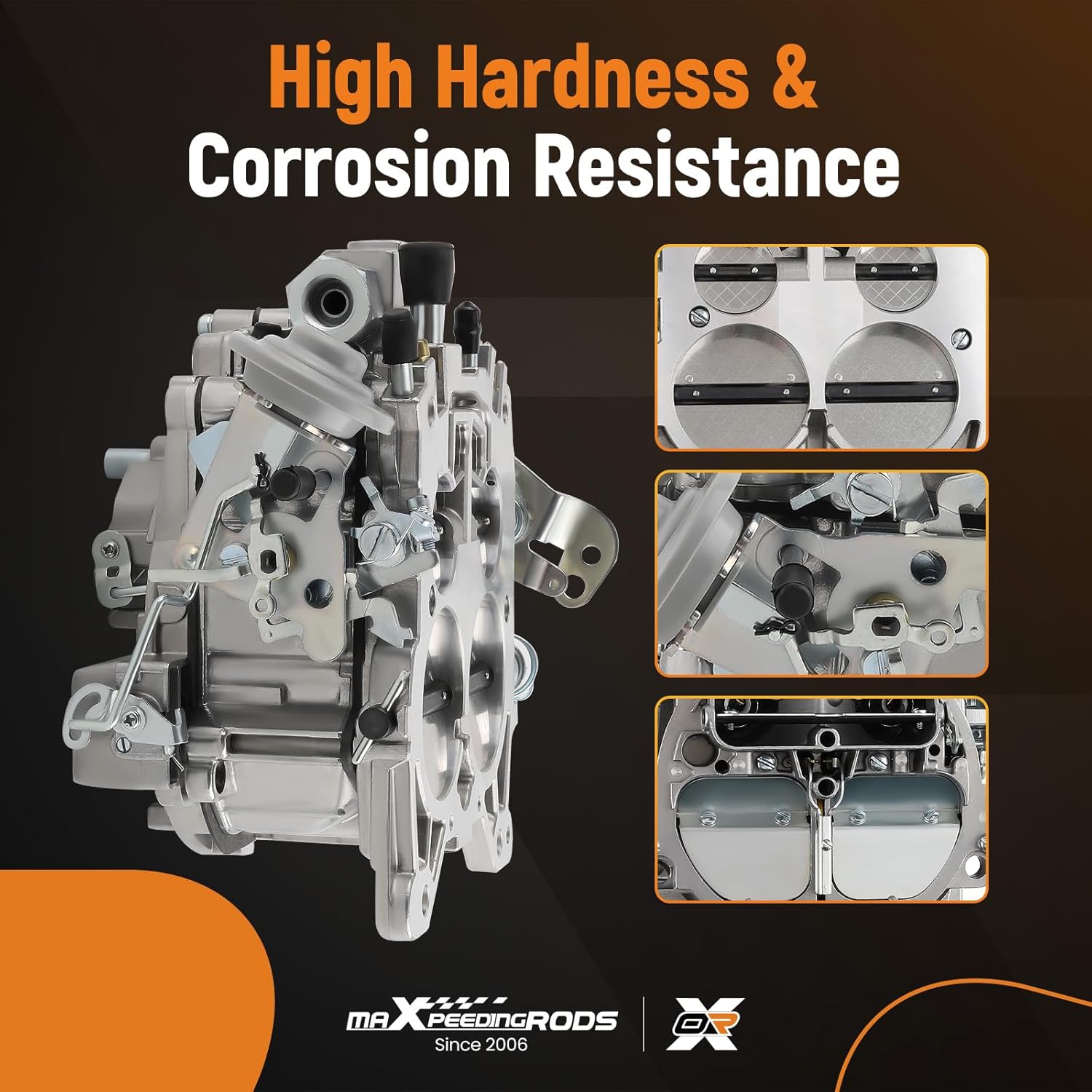 maXpeedingrods 4 Barrel Carburetor for Rochester Quadrajet Carburetor for Chevy 350 327 396 400 402 427 454 V8 1966-1973 Engines Trucks/Cars, 1901R 4MV 750CFM Q-Jet 4 BBL Carb, Manual Divorced Choke