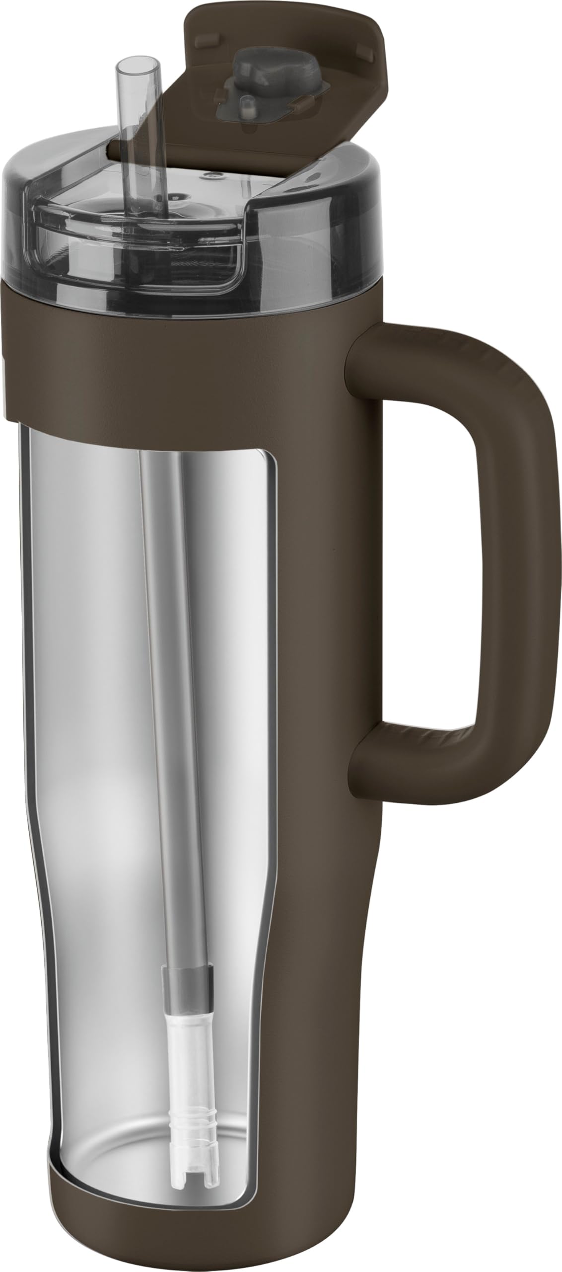 ZWILLING THERMO PLUS Thermobecher mit Strohhalm 900 ml, Tumbler, bis zu 12 Std. eiskalt, doppelwandig, auslaufsicher, leicht, spülmaschinengeeignet, BPA-frei, Chocolate