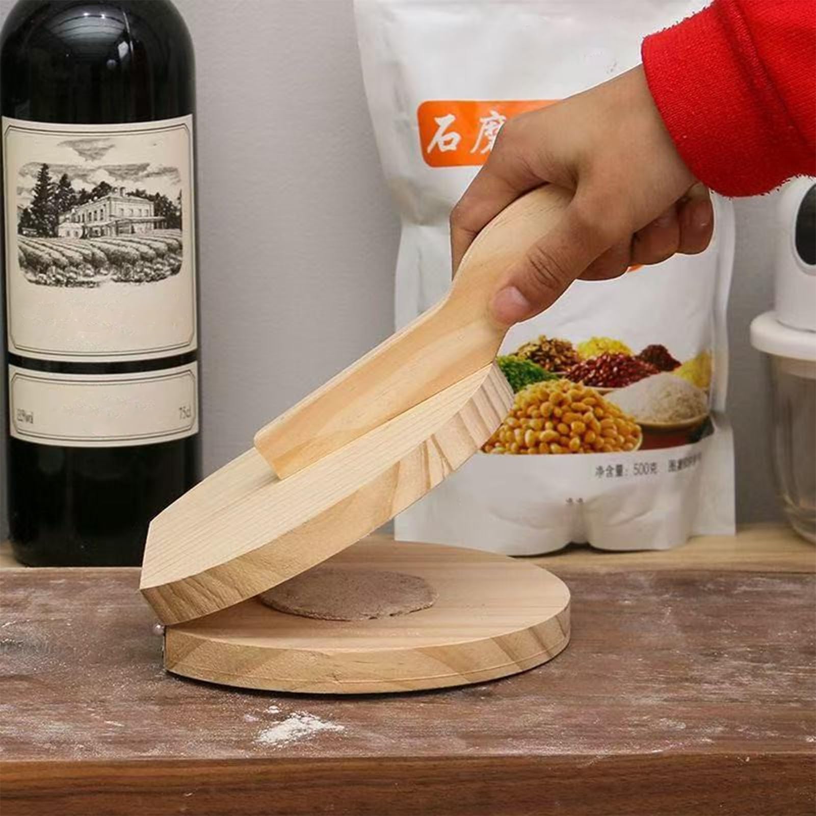 Tagliere artigianale – rotolo di legno a coste, scanalato | Set di culinari professionali multi-pezzo, di produzione tradizionale di in legno macaroni per casa