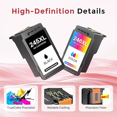 Miniatura 4 de Kuva 245XL 246XL Cartucho de tinta de repuesto para Canon Ink 245 y 246 PG245 CL246 MX490 TR4520 MG2522 TR4500 TR4520 TS3322 TS3122 TS3320 (PG245xl