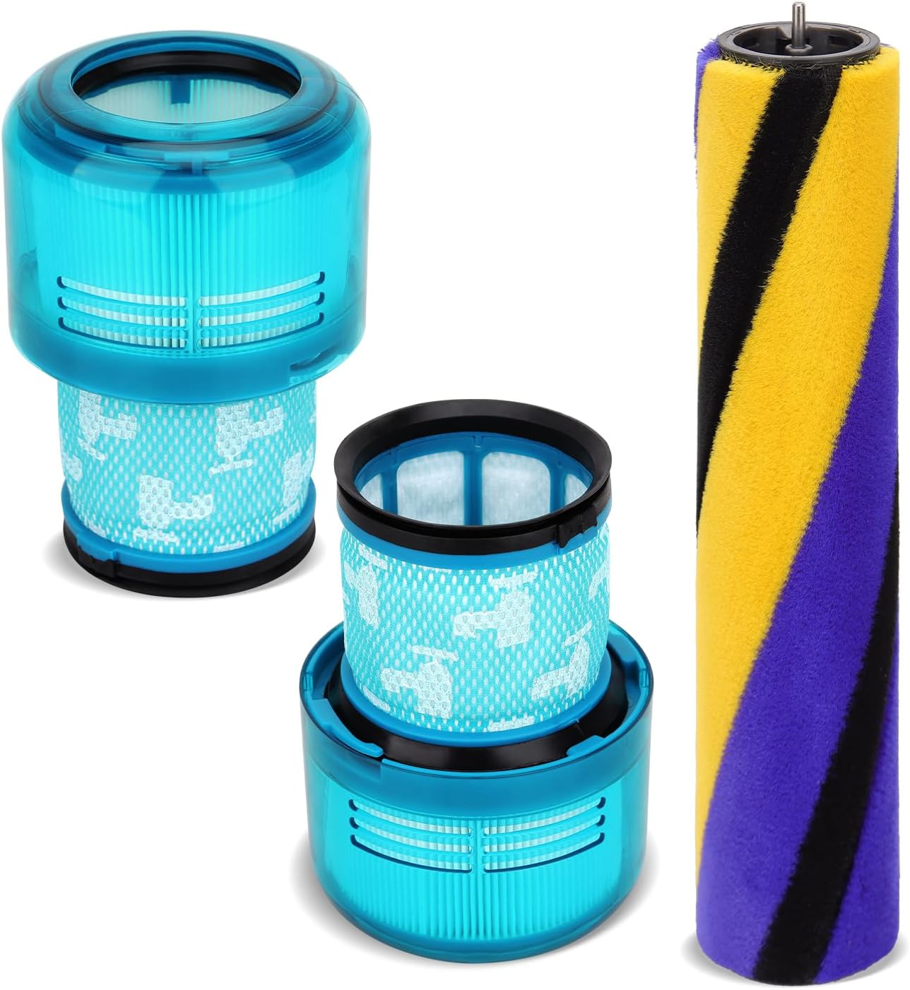 Brush Roller and Filter Compatible with Dyson V15 Detect/V15 Detect Plus Vacuum Cleaner, V15 Accessories Replacements Parts #970013-02 & 971634-01