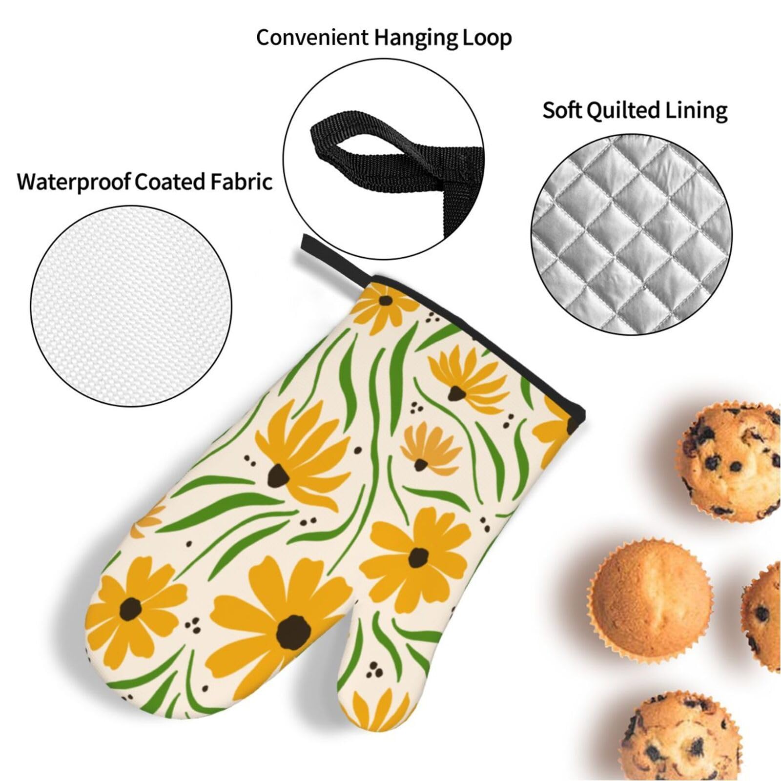 Guantes de Barbacoa Manoplas de Cocina Agarraderas Bolsillo Agarre Flexible