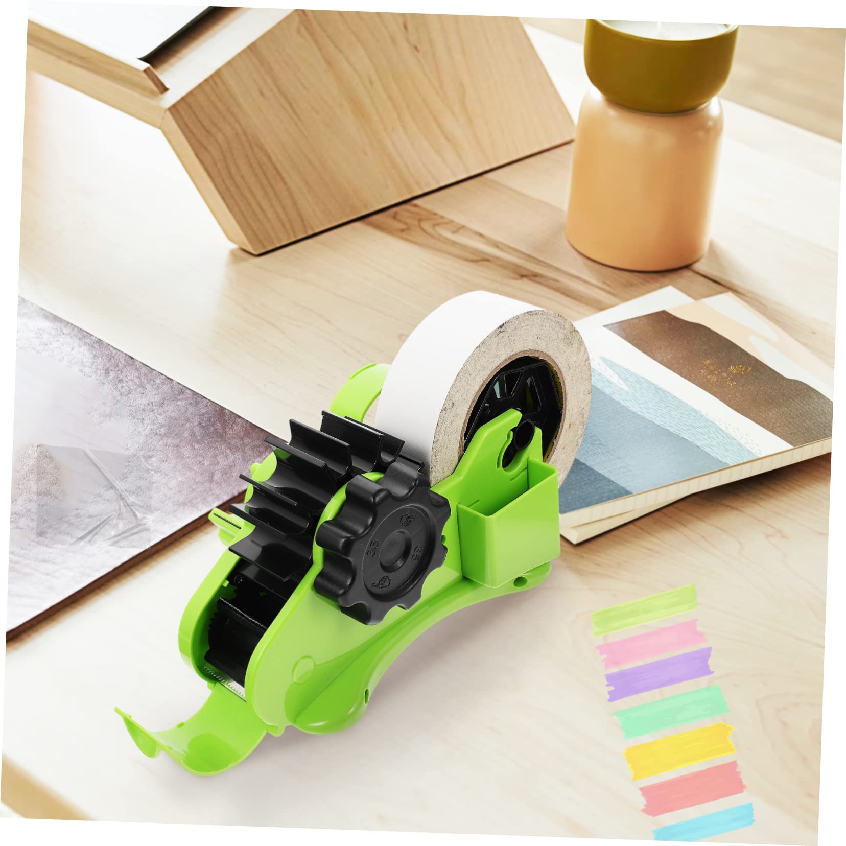 Dispensador de Cinta de Corte Semiautomático, Verde Abs