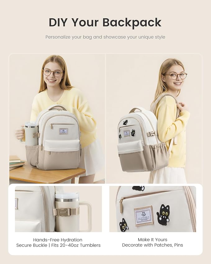 Mochila LOVEVOOK para laptop y adolescentes con vaso de 40oz miniatura 4