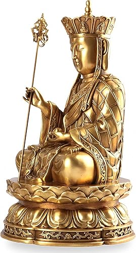 Miniatura 4 de Estatua de Buda Ksitigarbha Bodhisattva Netherworld Leader de latón de 13.2 pulgadas