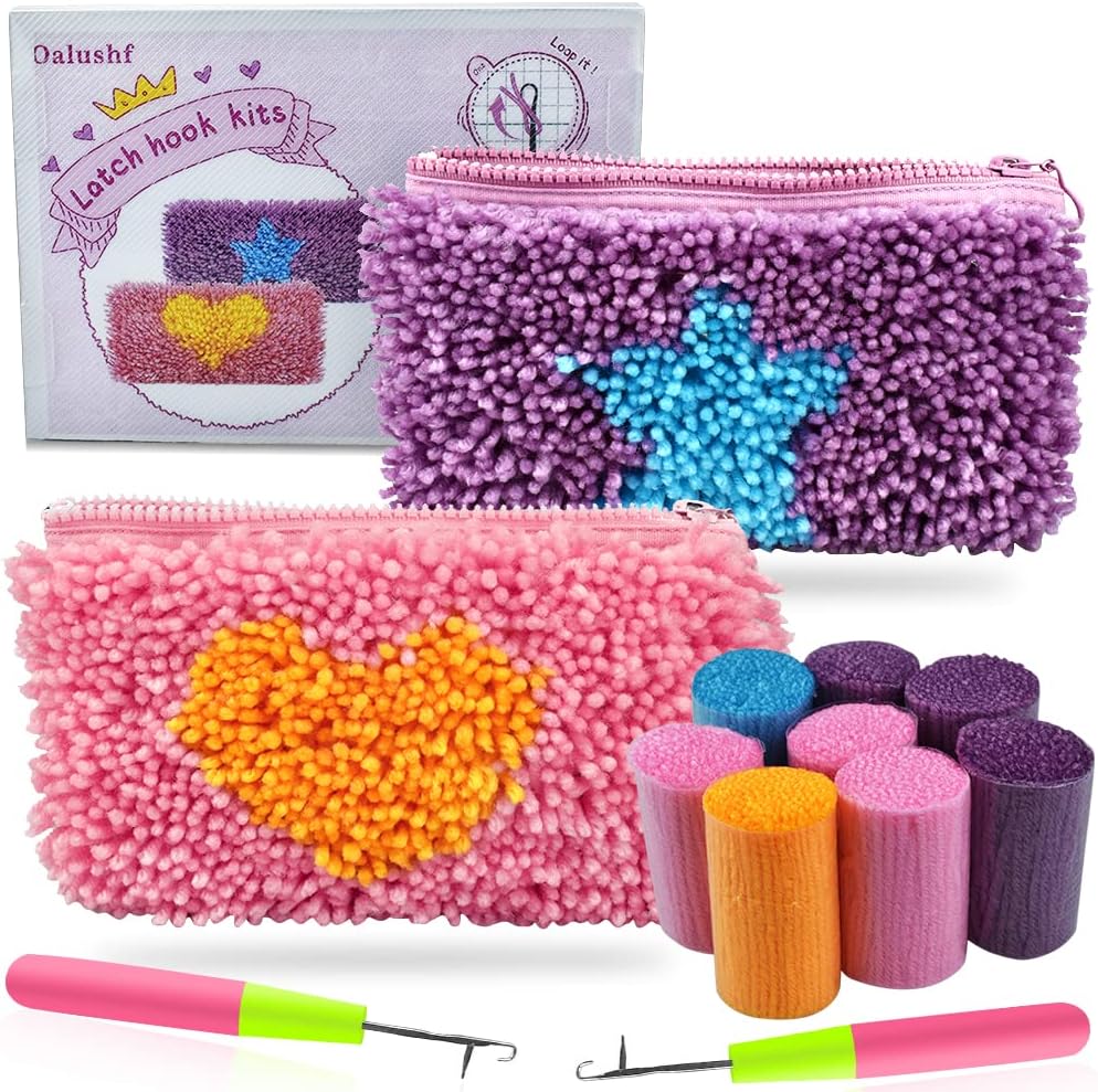 Oalushf Latch Hook Kits for Adults, Latch Hook Bag Kit with