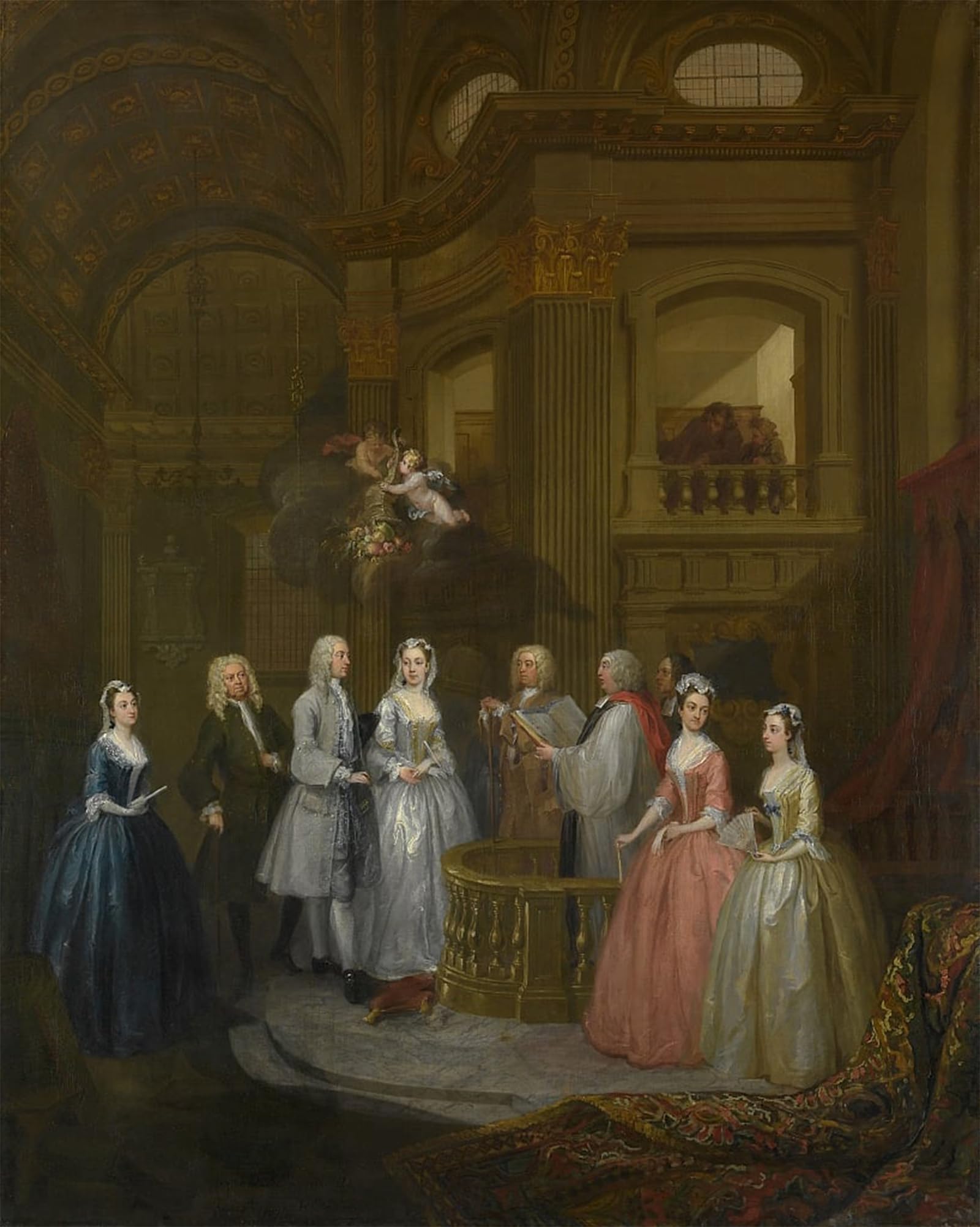 SERENDIPITP Abstract Painting Mural Print Picture Wall Decor Painting the Wedding of Stephen Beckingham and Mary Cox by William Hogarth Vintage Wall Artwork for Home Decor 60x90cm