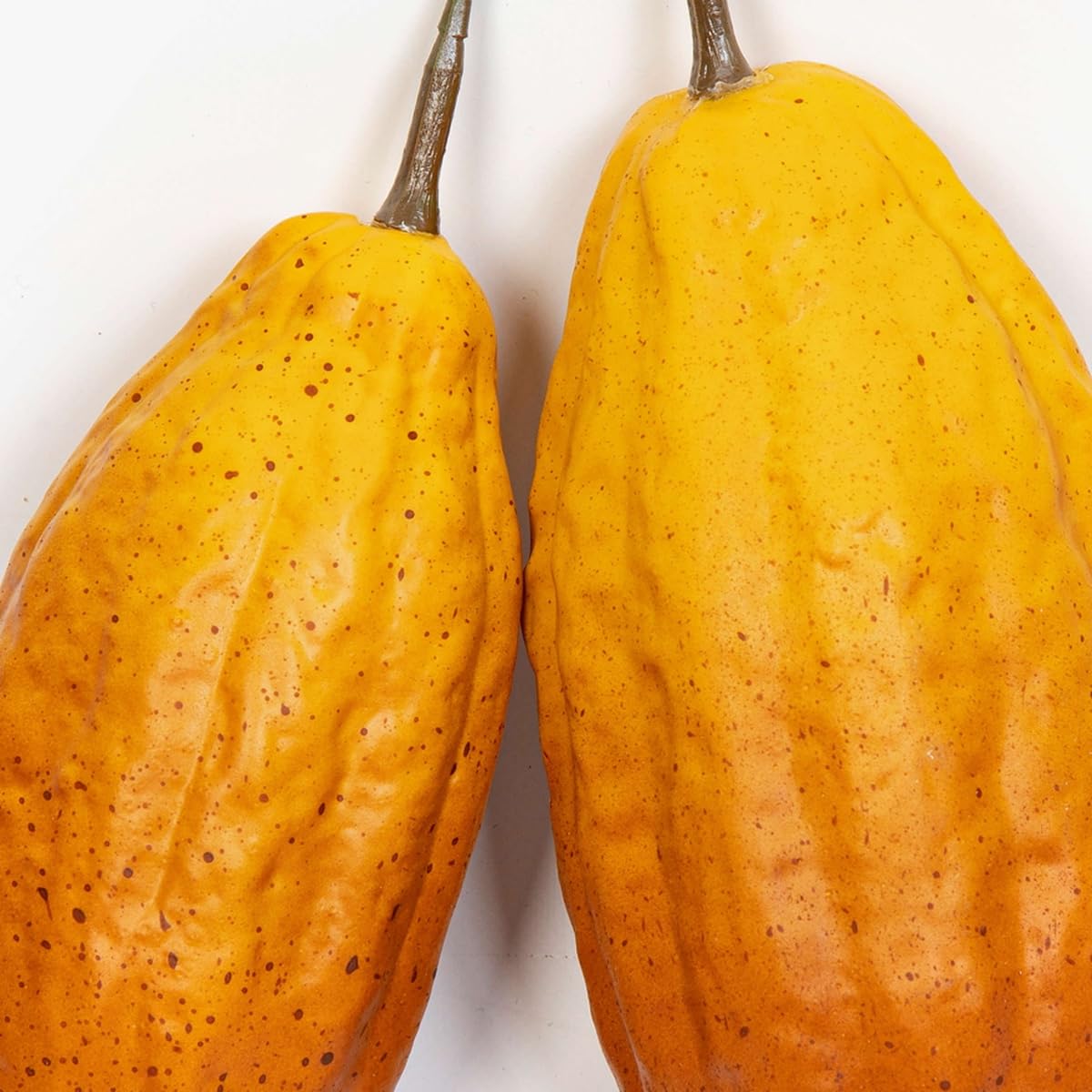 artplants.de Fruto de Cacao Artificial AGAPITO, 12 Piezas, Verde-Amarillo-Morado, 18-20cm - Grano de Cacao Decorativo