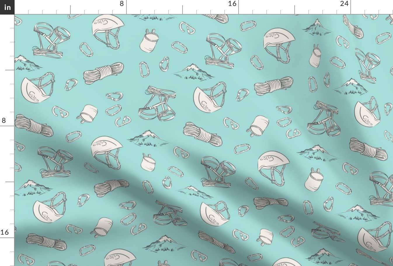 Spoonflower Fabric - Climbing Mountain Rock Fitness Exercise Outdoors Printed on Chiffon Fabric by The Yard - Sewing Fashion Apparel Dresses Home Decor